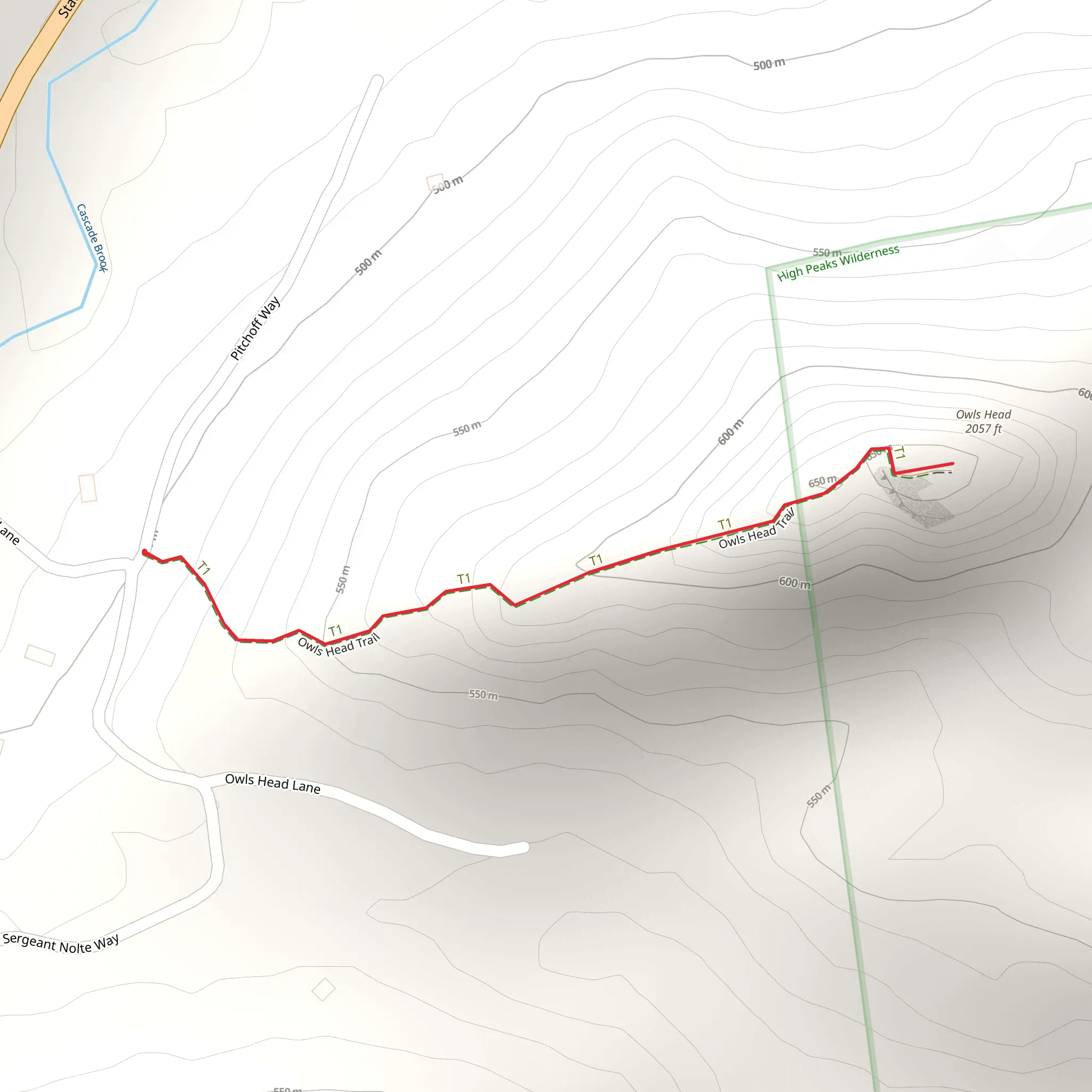 Owls Head Trail mobile static map