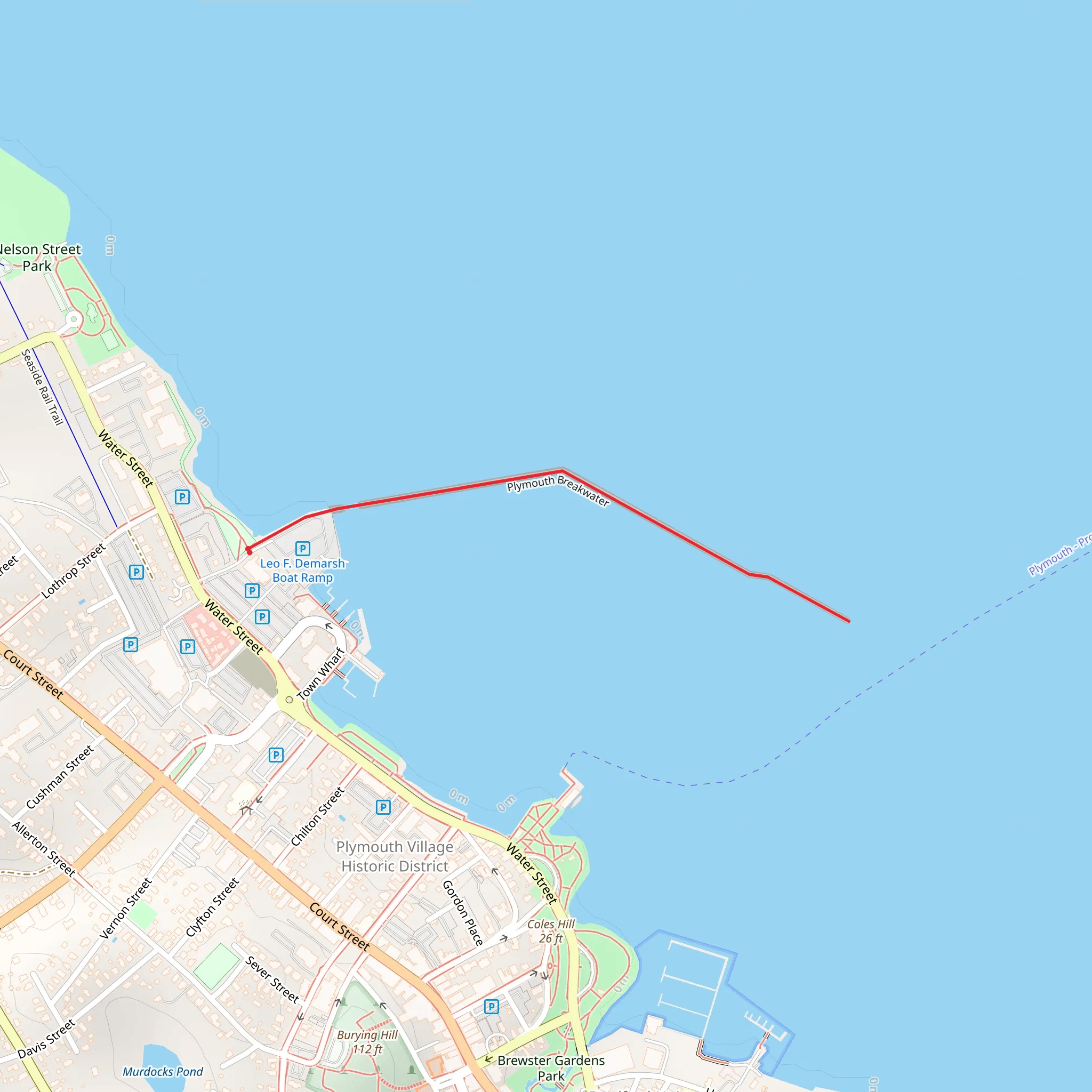 Plymouth Breakwater Trail mobile static map