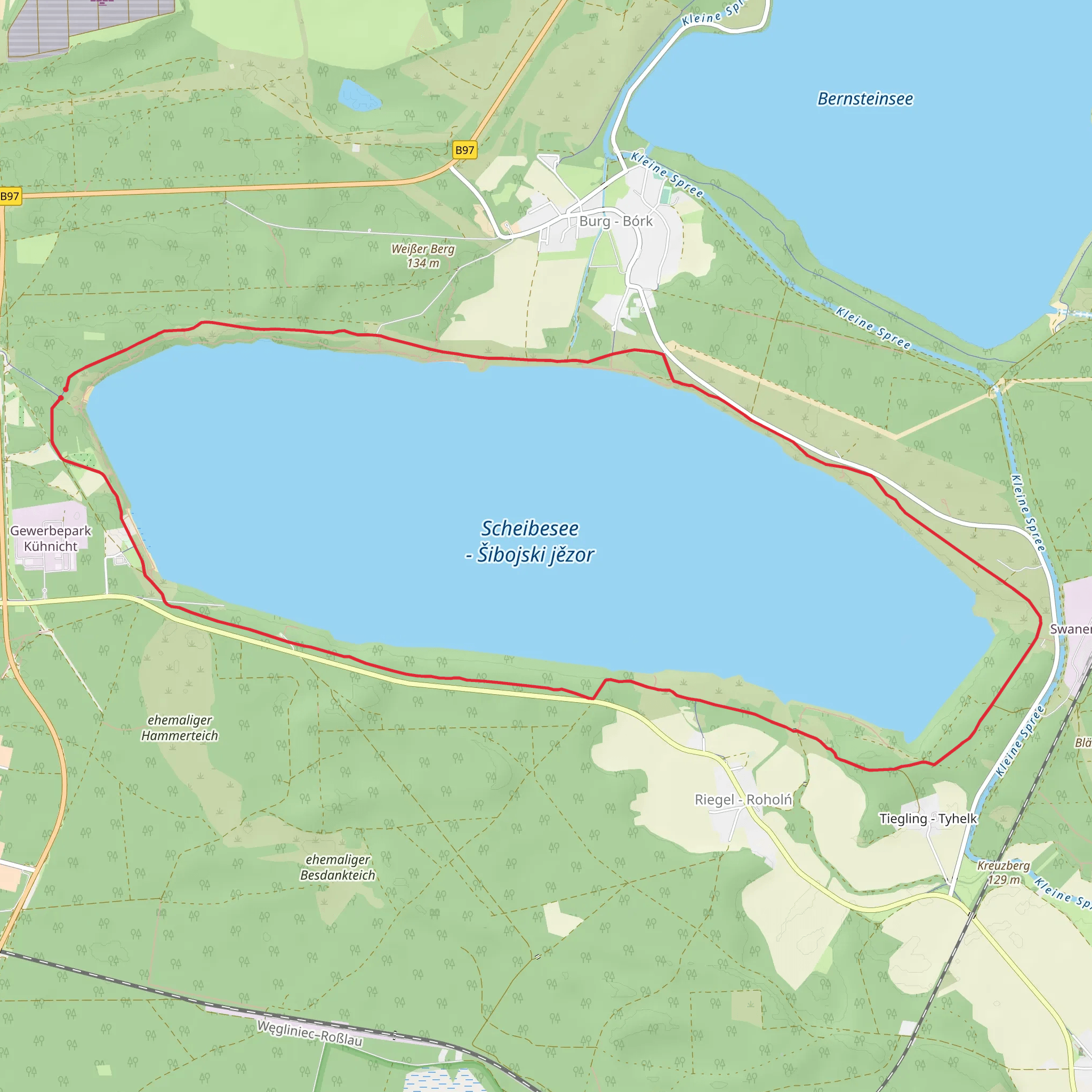 Scheibesee - Šibojski jězor Loop mobile static map