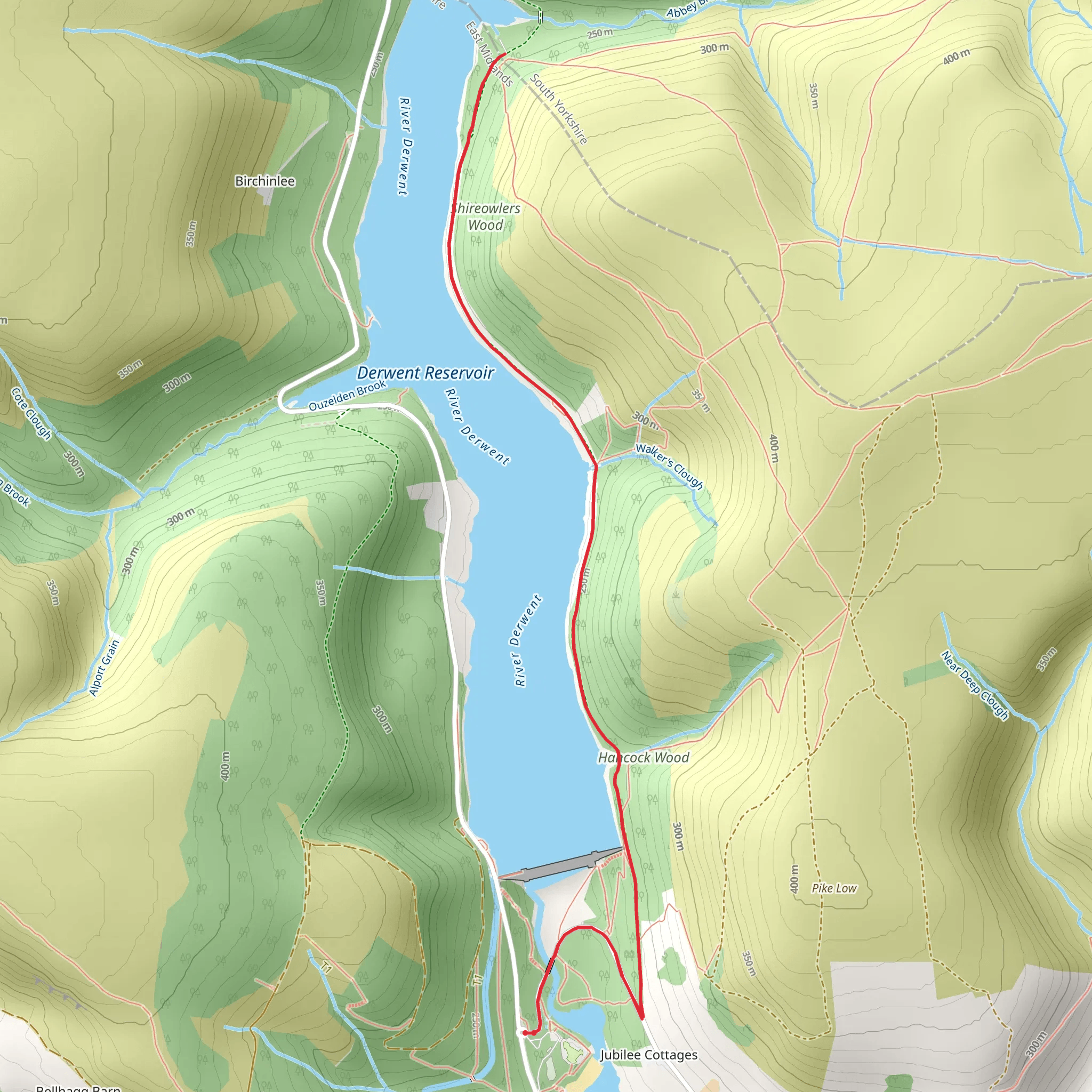 Derwent Dam Walk mobile static map