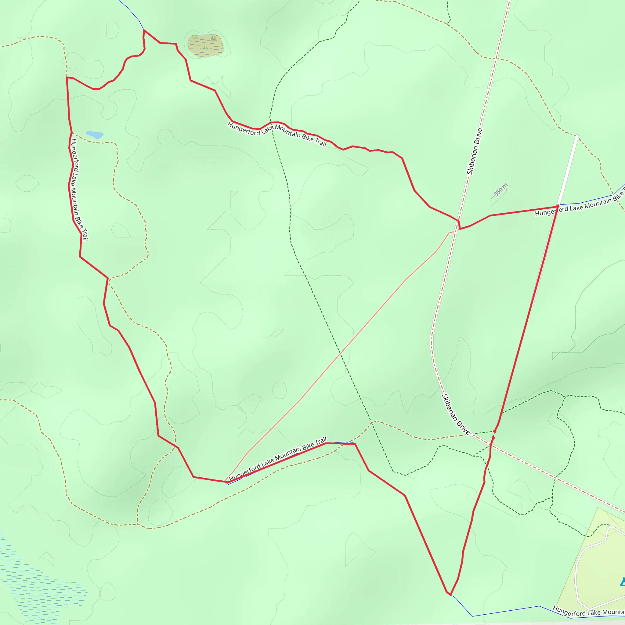 Hungerford Lake Recreation Area Loop mobile static map