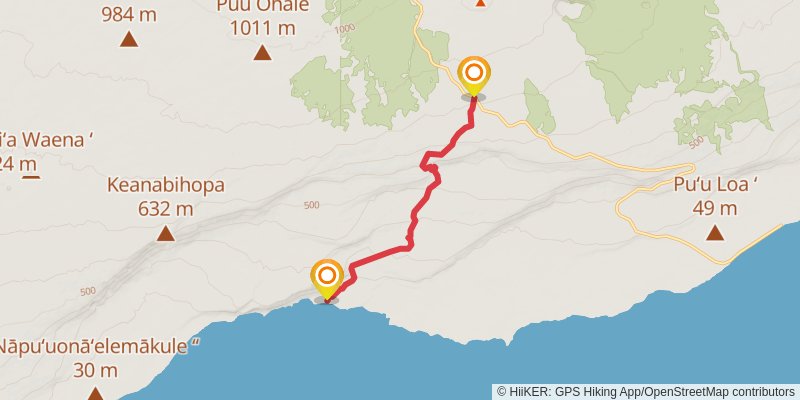 Keauhou Trail stage 2 Map