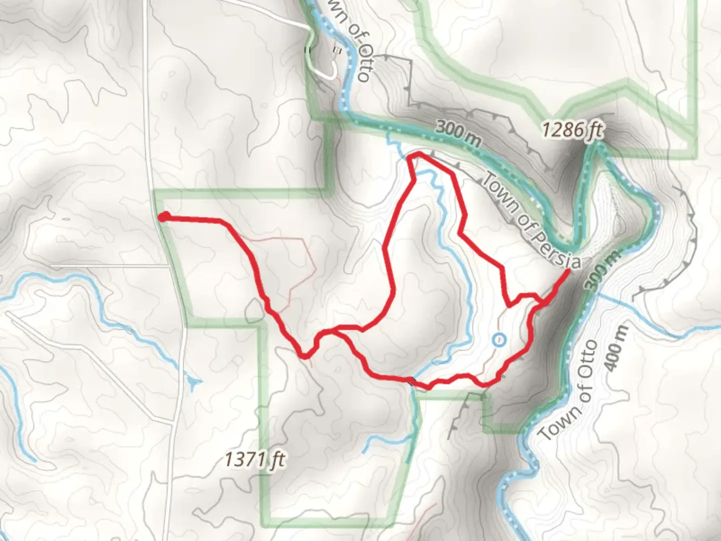 An image depicting the trail Deer Lick Conservation Area Loop and its surrounding area.