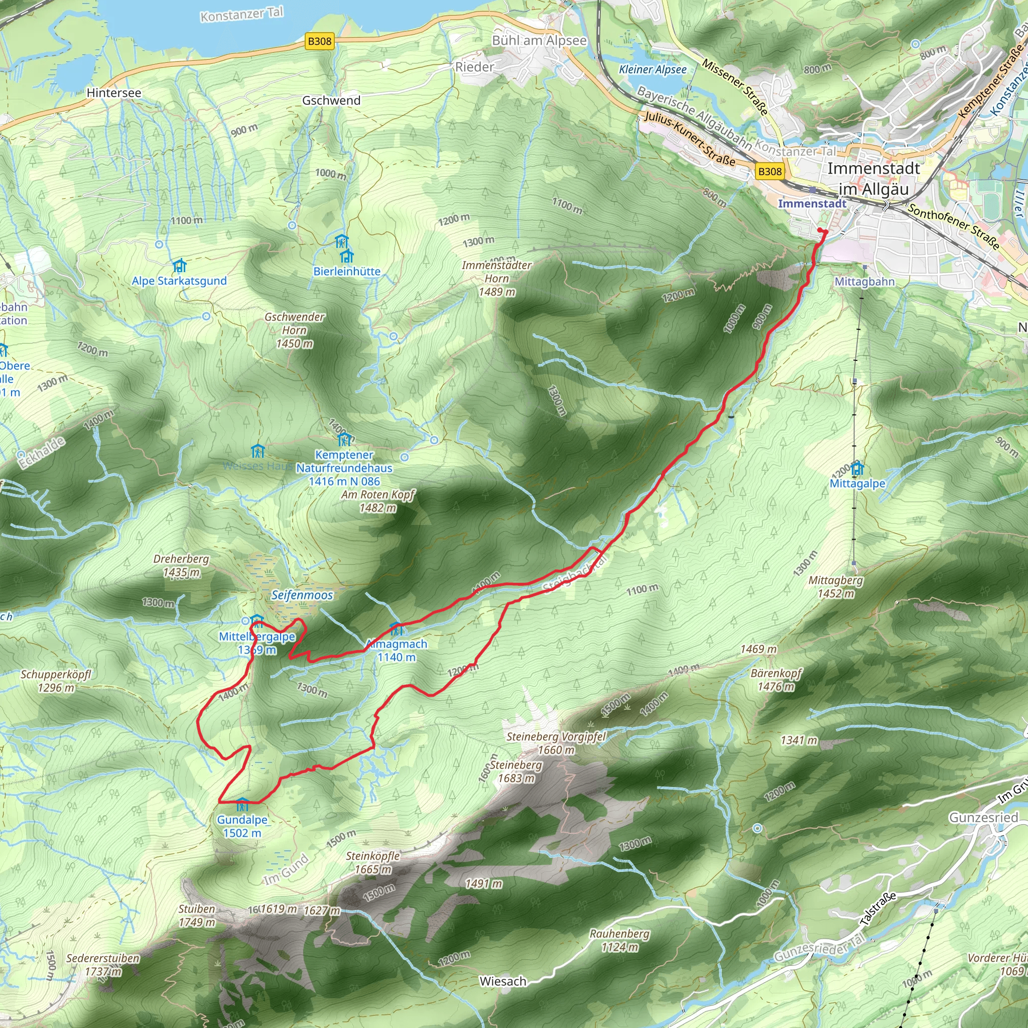 Leckerech and Steigbach Loop mobile static map