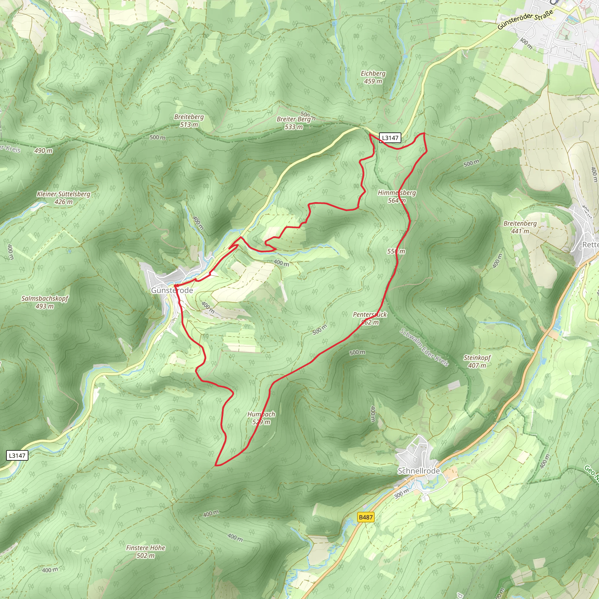 Günsteroder Rundweg mobile static map