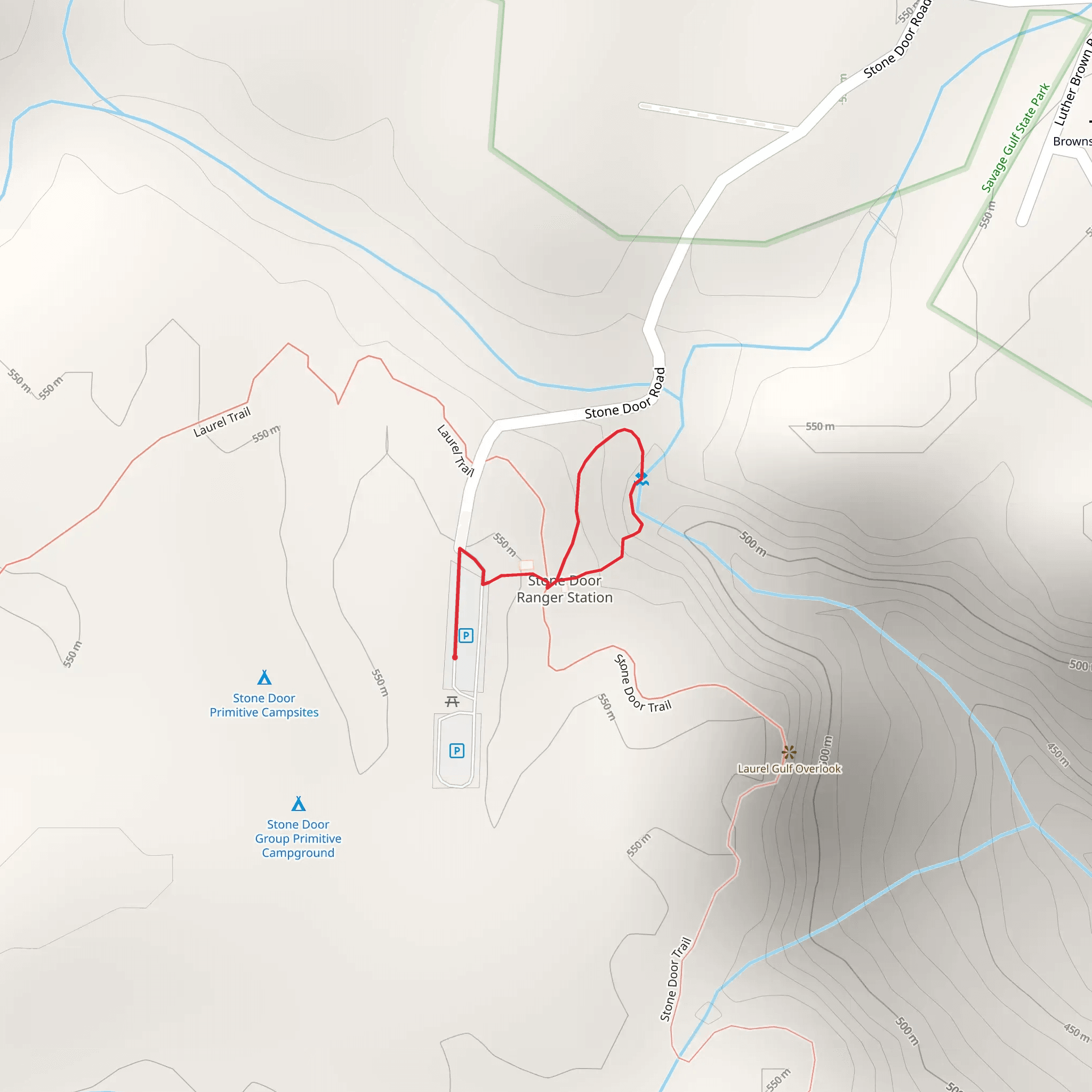 Laurel Falls Loop Trail mobile static map
