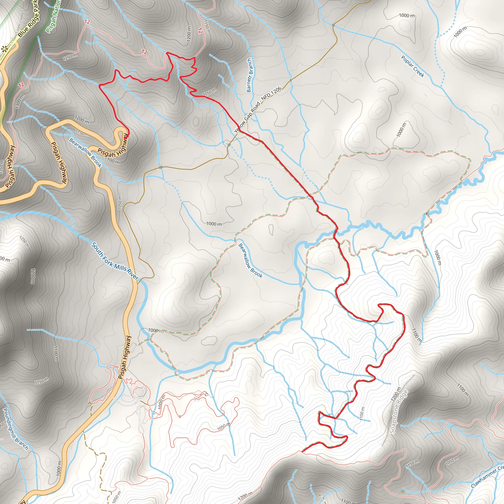 Barnett Branch Trail mobile static map