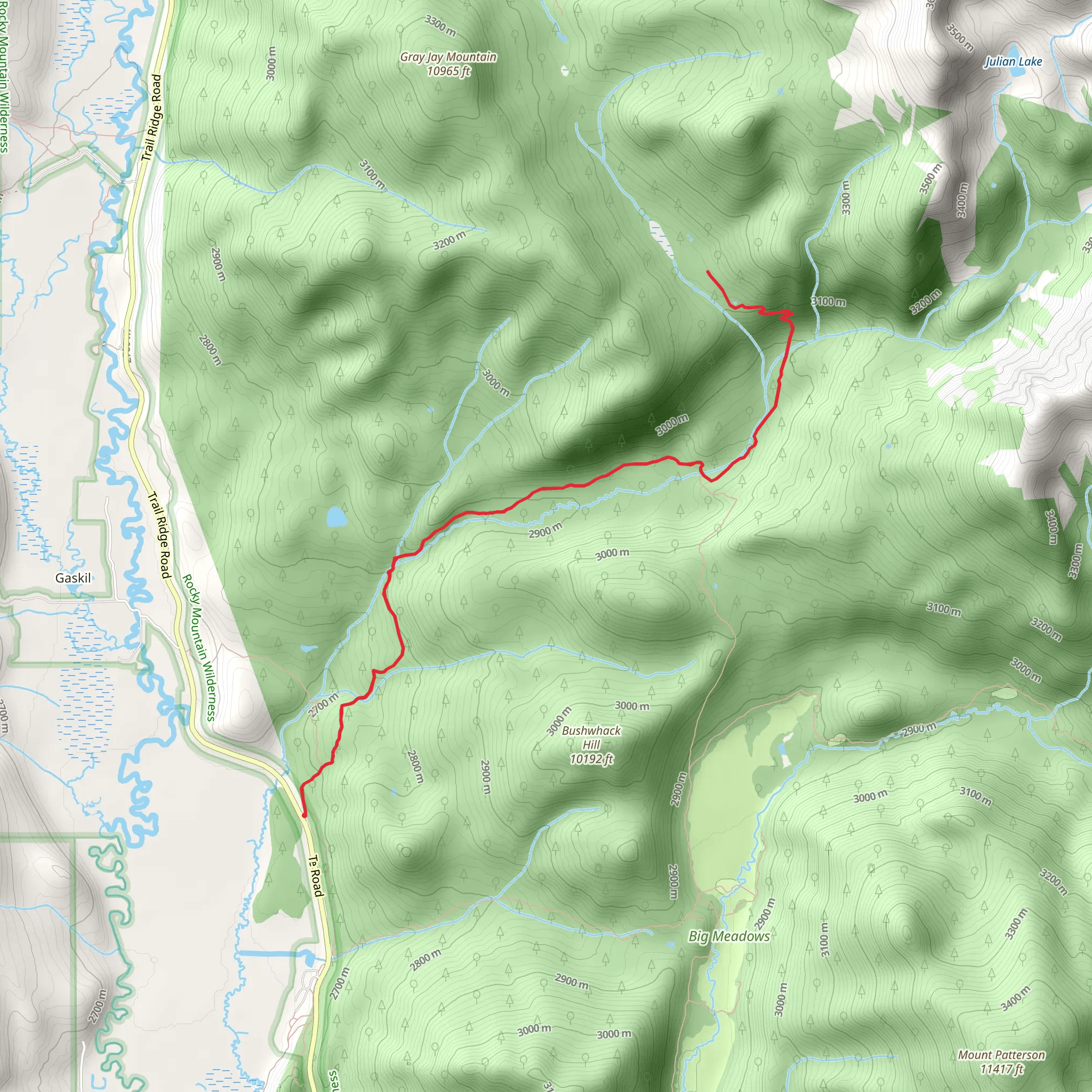 Onahu Creek Trail Out and Back mobile static map