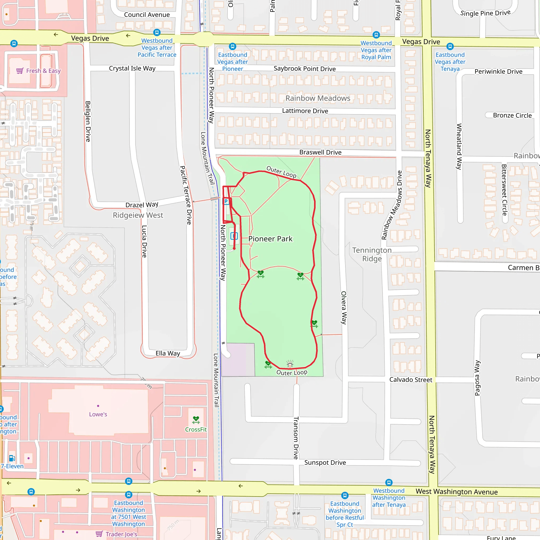 Pioneer Park Loop mobile static map