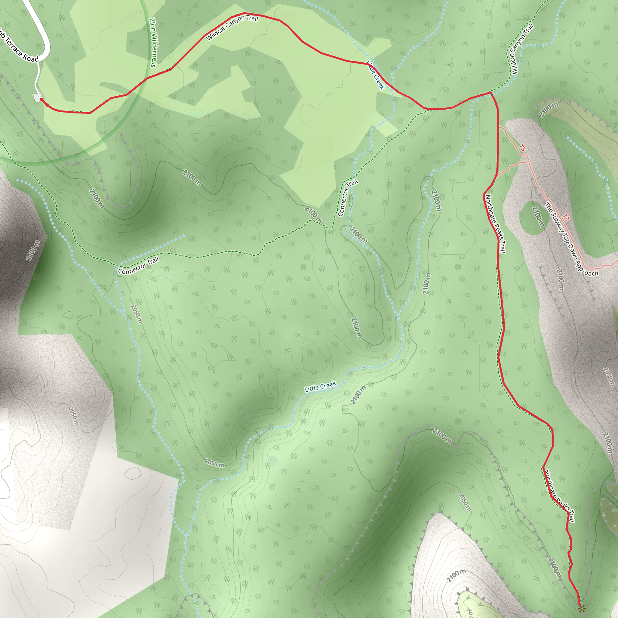 Northgate Peaks via Wildcat Canyon Trail mobile static map