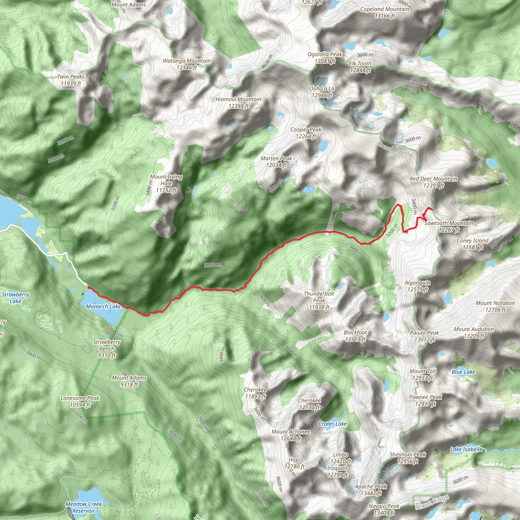 Buchanan Creek via Buchanan Pass Trail mobile static map