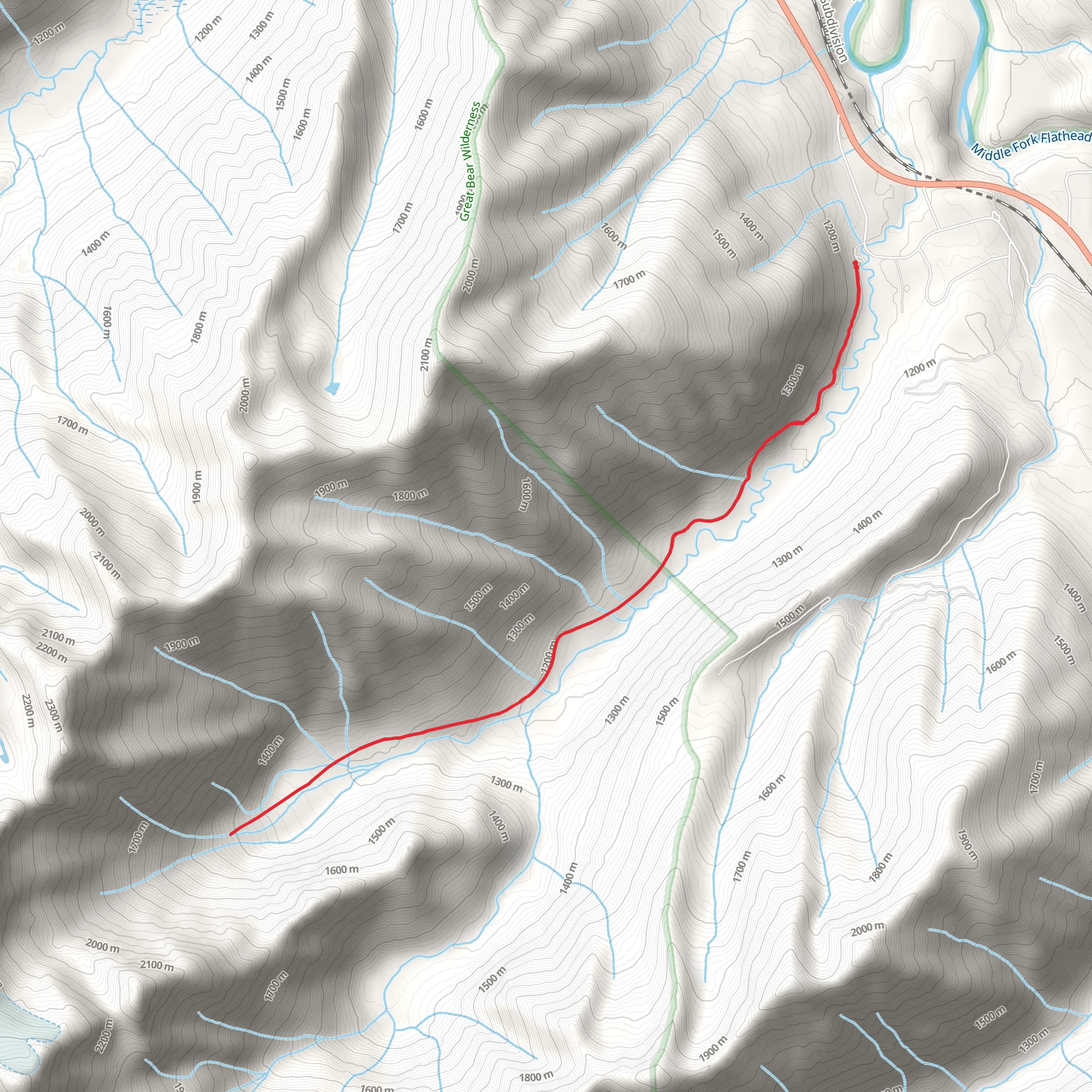 Tunnel Creek Trail mobile static map
