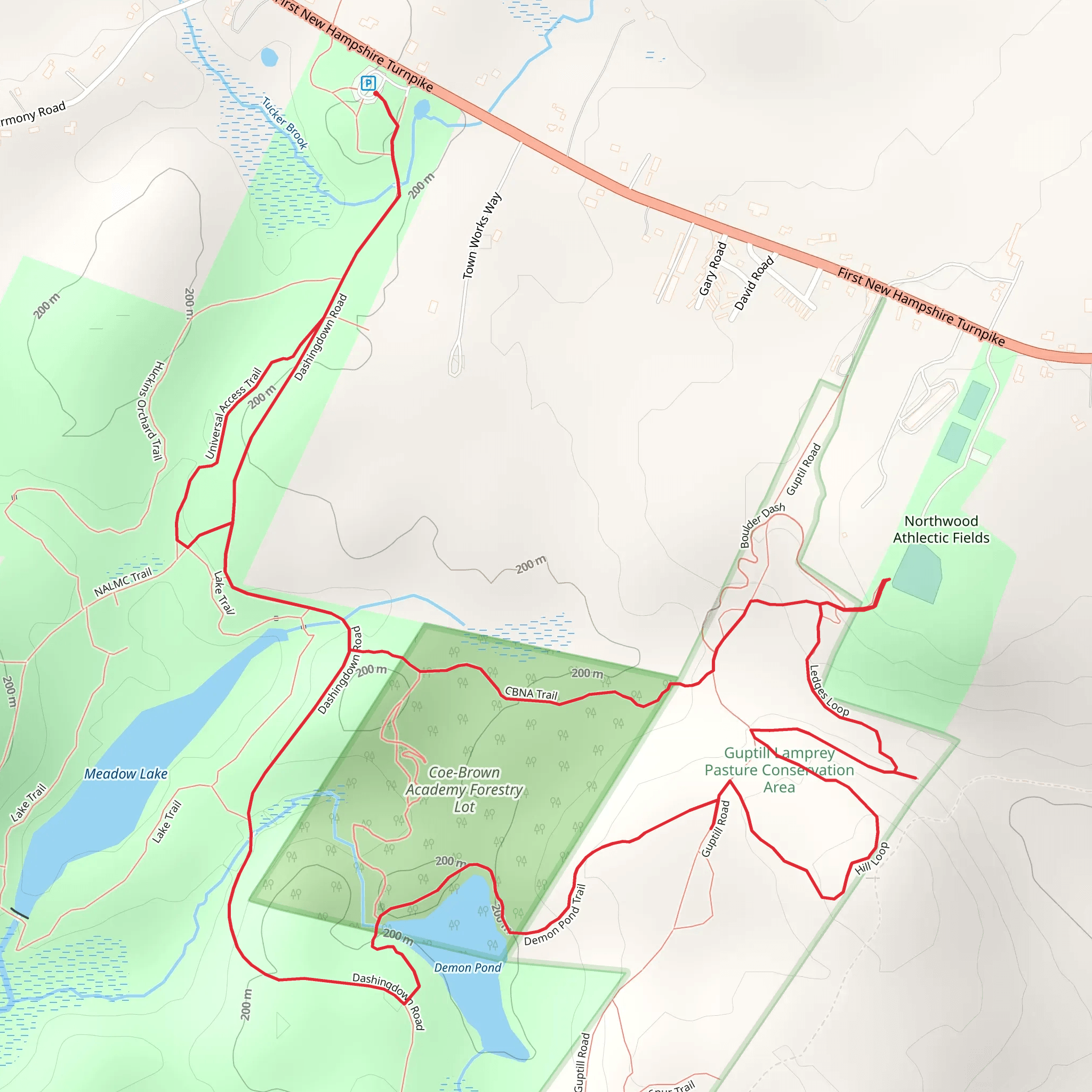 Demon Pond - Meadow Lake Loop mobile static map