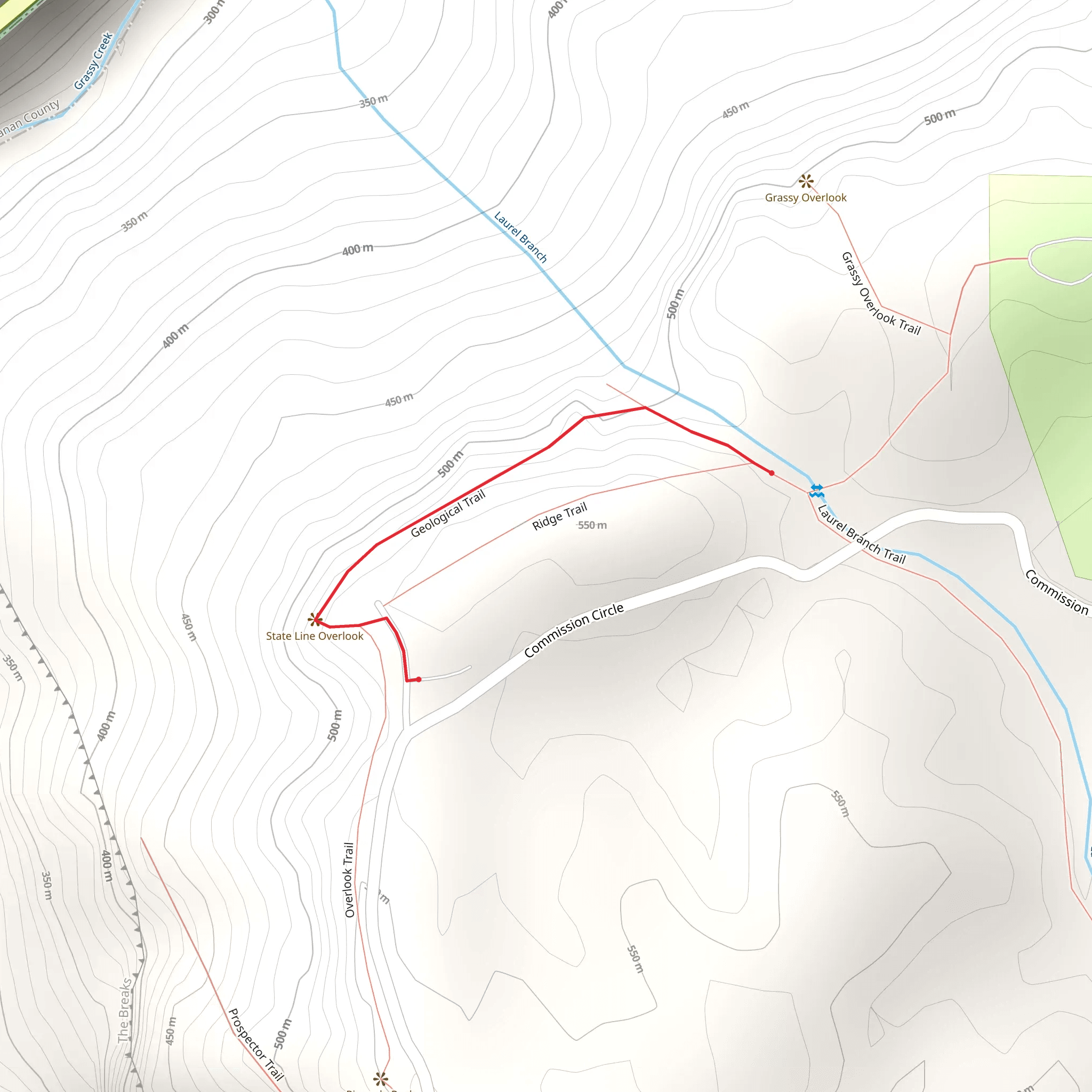 Geological and Ridge Loop Trail mobile static map