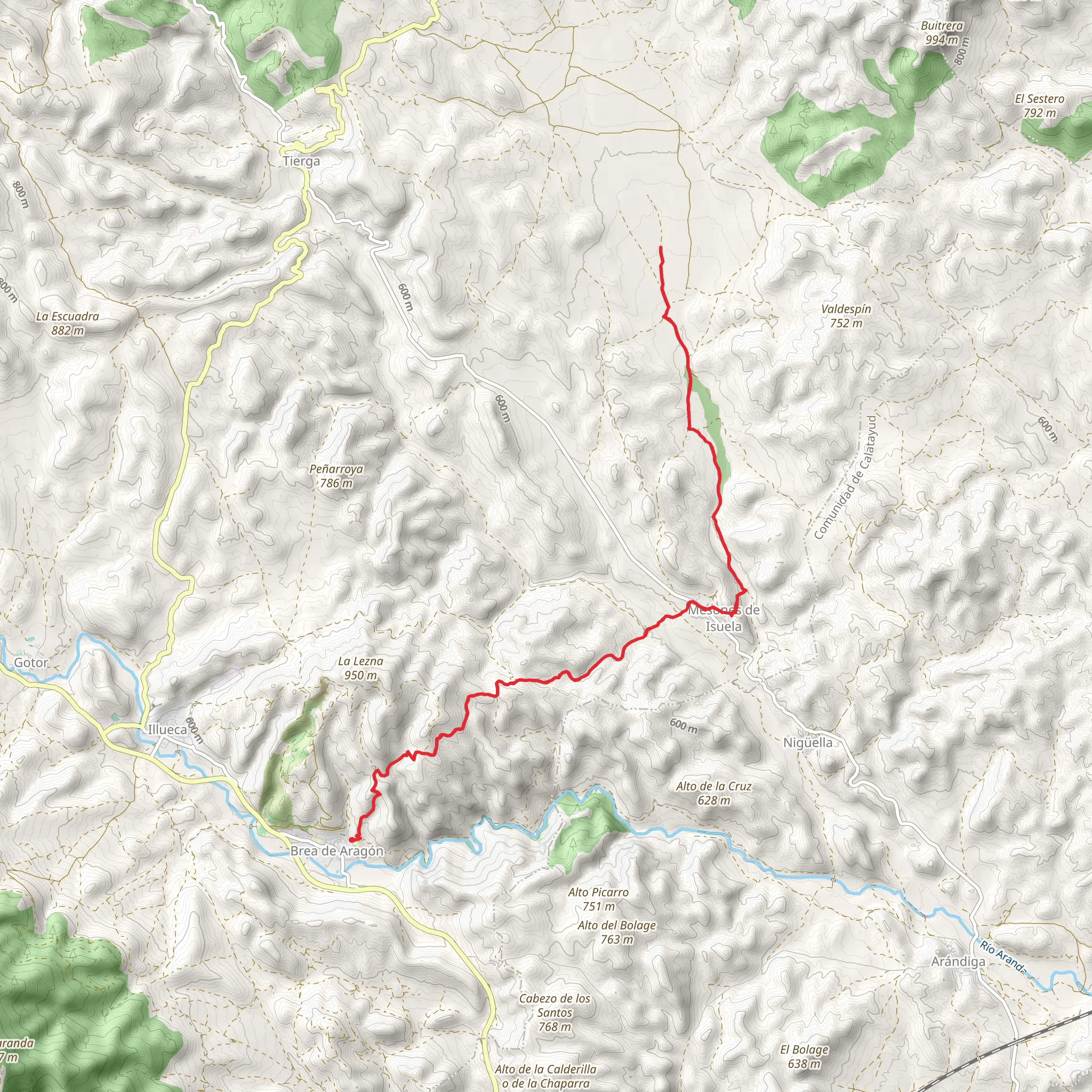 Brea de Aragón - Cueva del Moreno PR Z 16 mobile static map