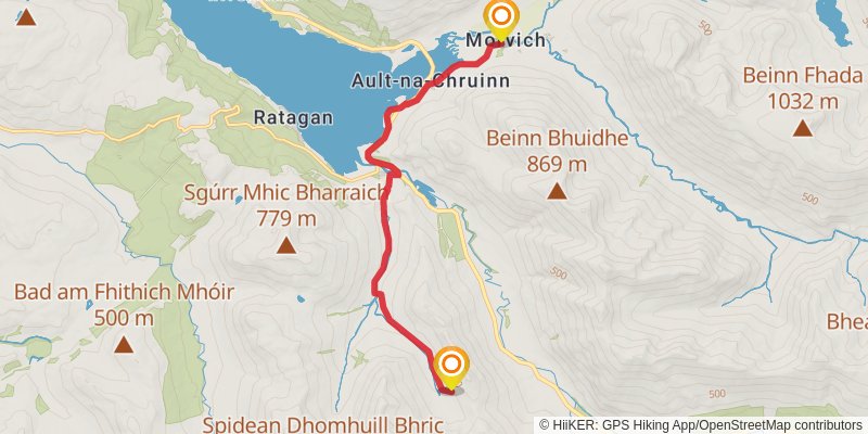 Fort William to Morvich via Cape Wrath Trail stage 7 Map