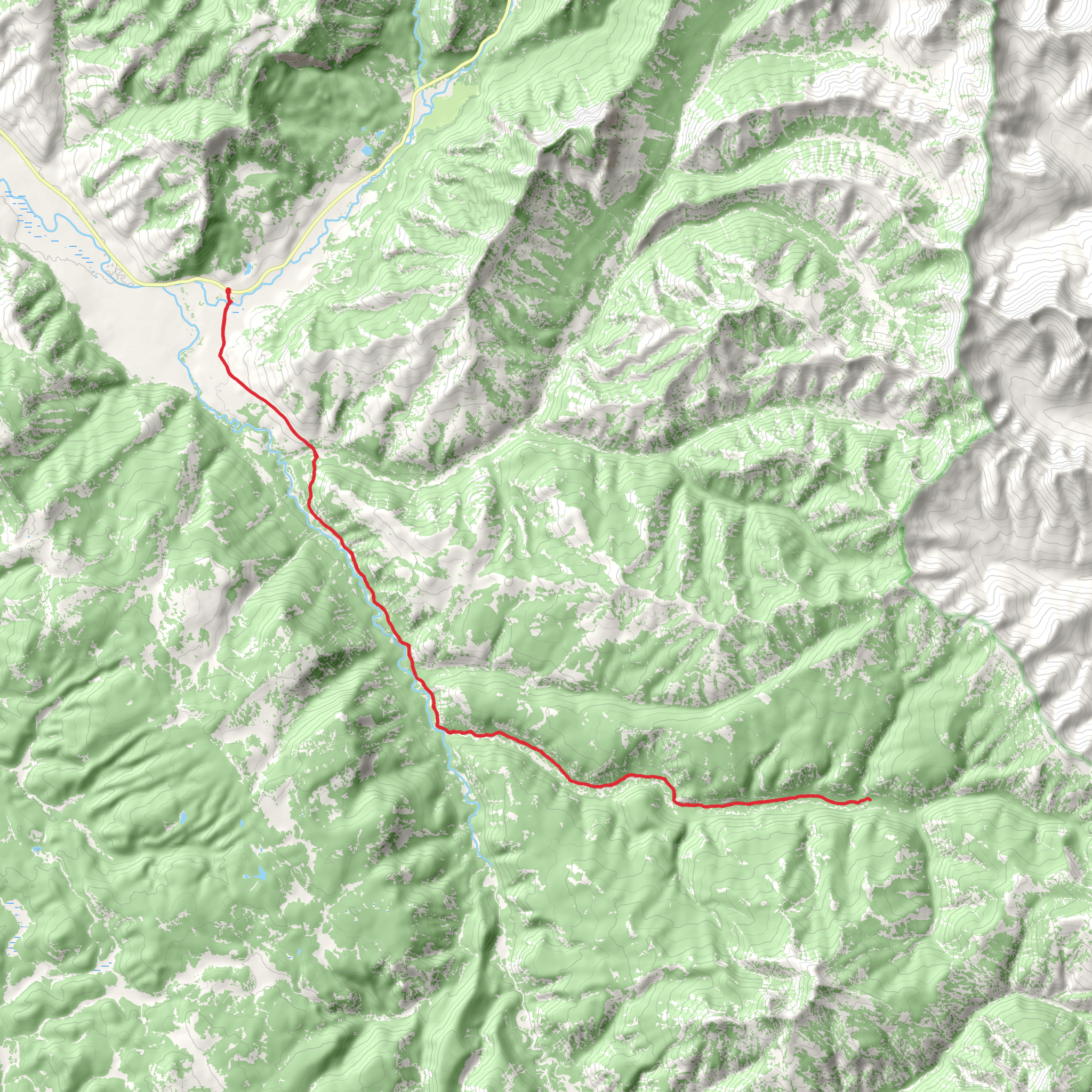 Miller Creek via Lamar River Trail mobile static map