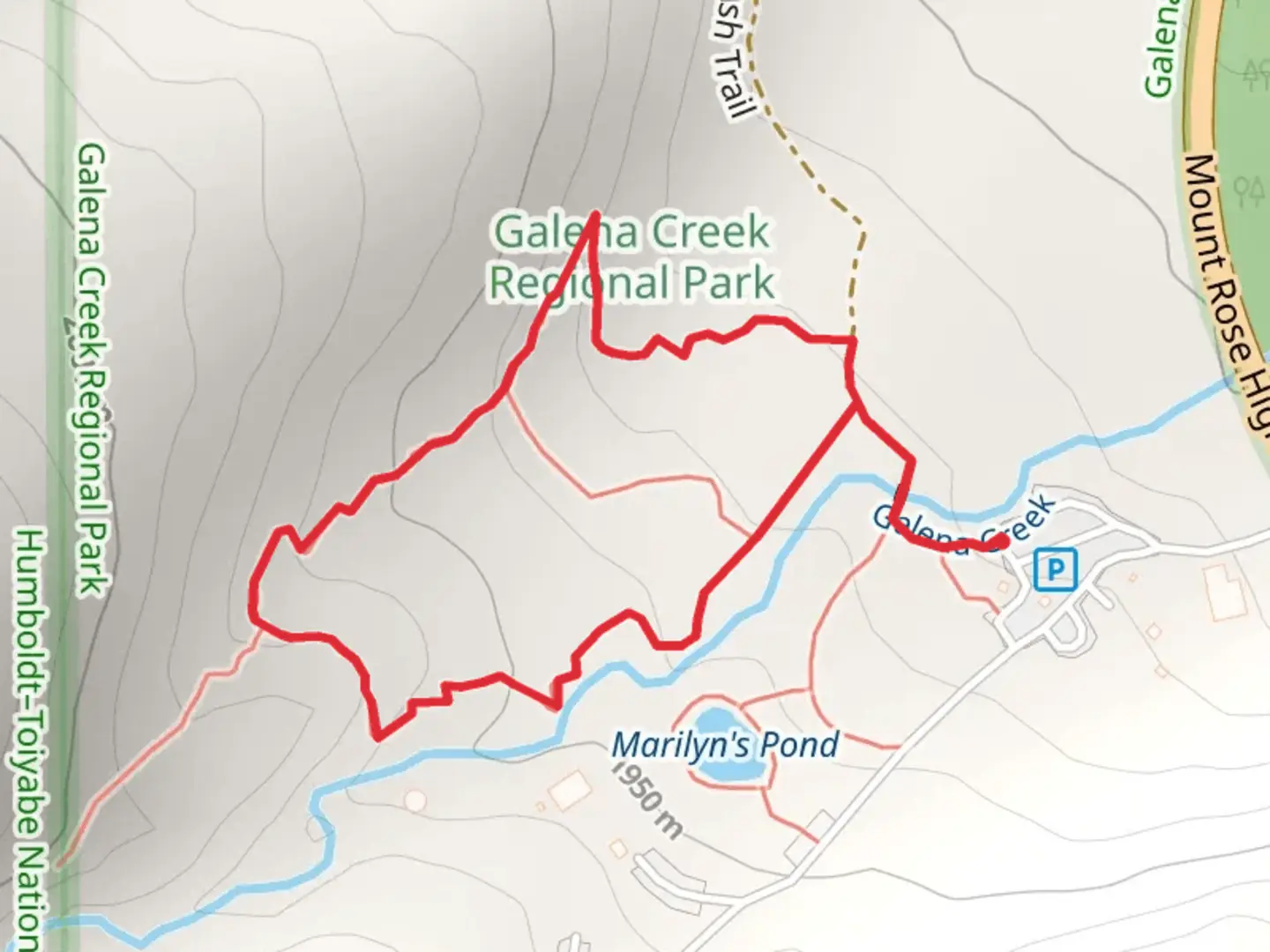 An image depicting the trail Galena Loop Trail and its surrounding area.