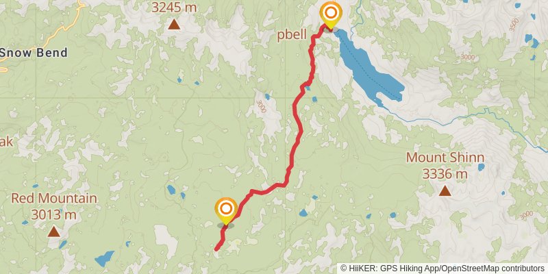 Dutch Oven Trail via Crater Lake Trail stage 2 Map