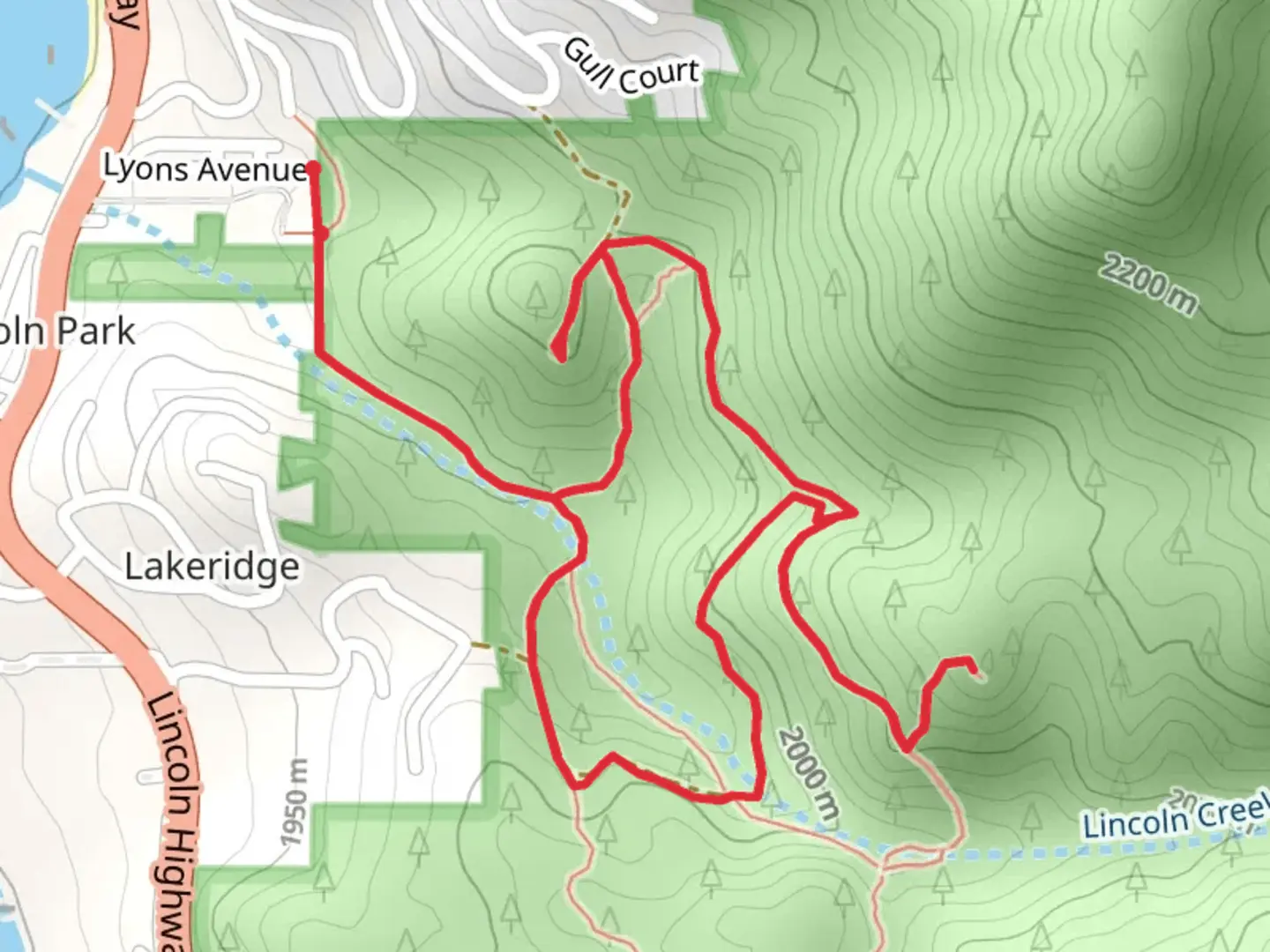 An image depicting the trail Lincoln Creek Loop and its surrounding area.