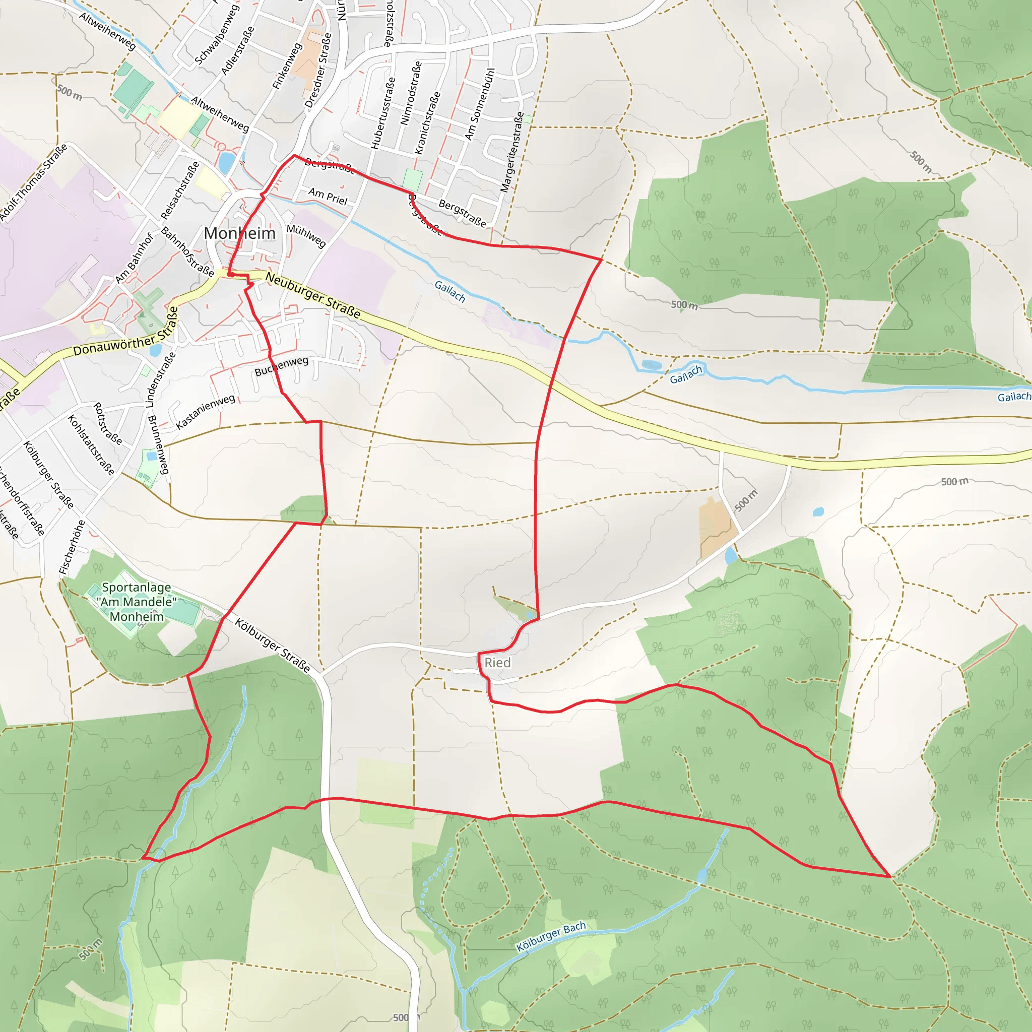 Rundwanderweg Monheim 6 mobile static map