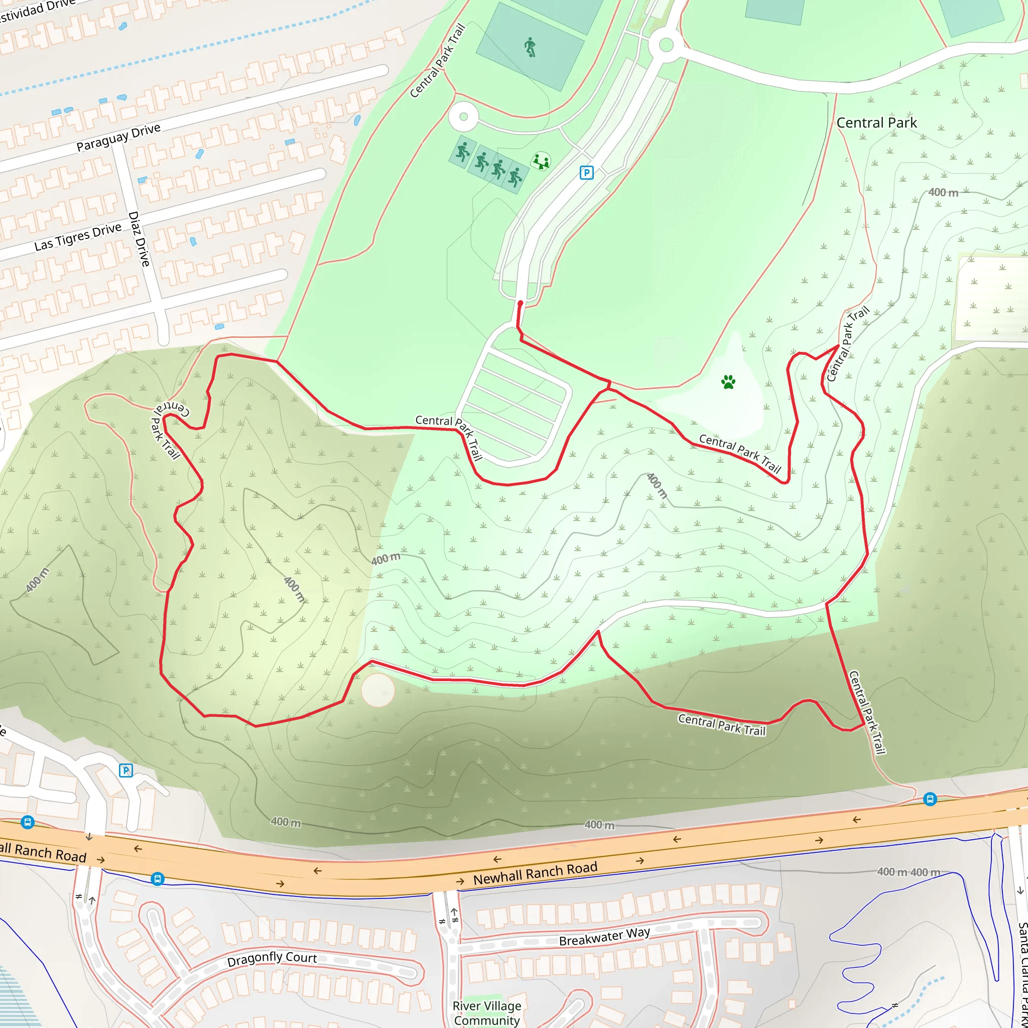 Central Park Loop Trail mobile static map