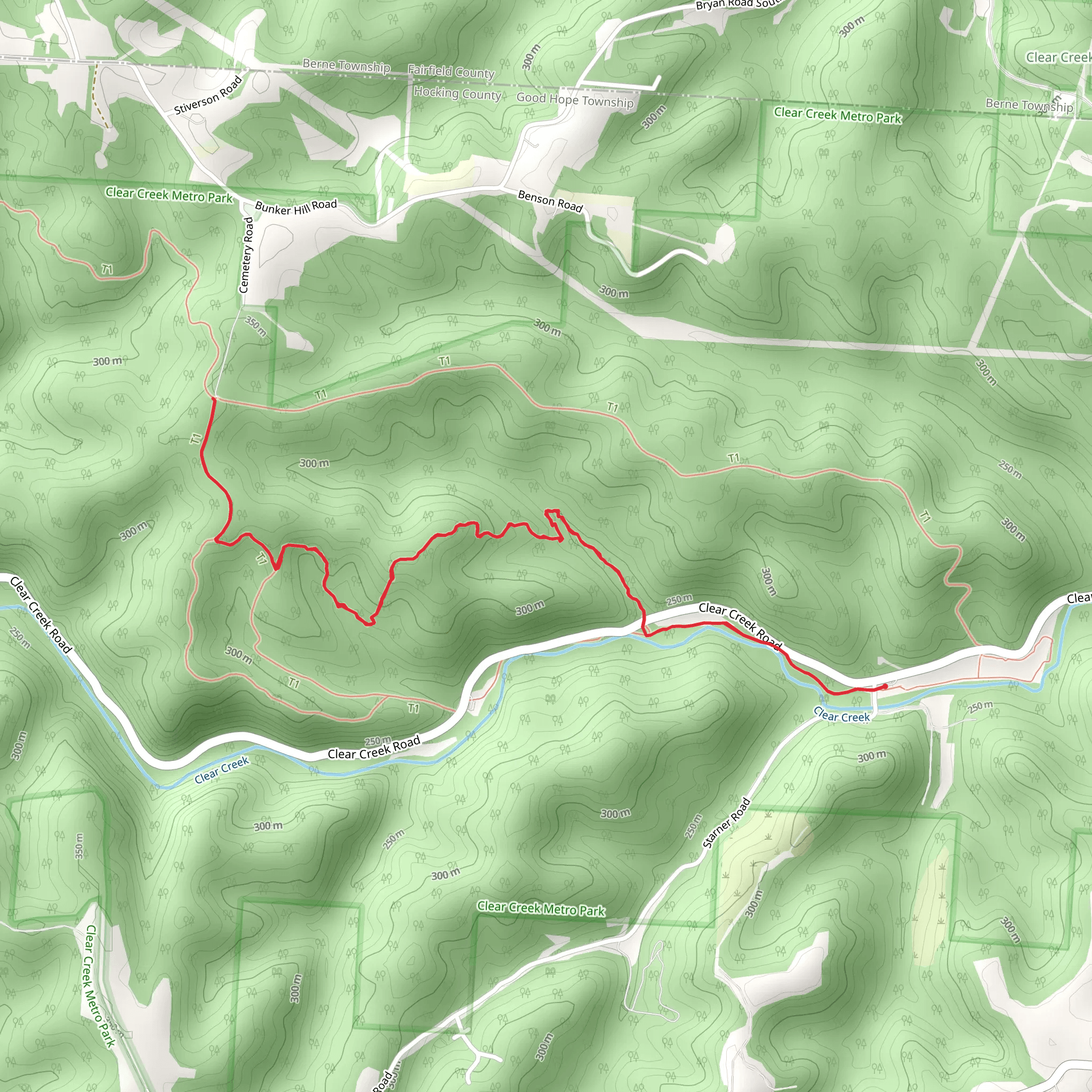 Creekside Meadows Trail and Hemlock Trail mobile static map