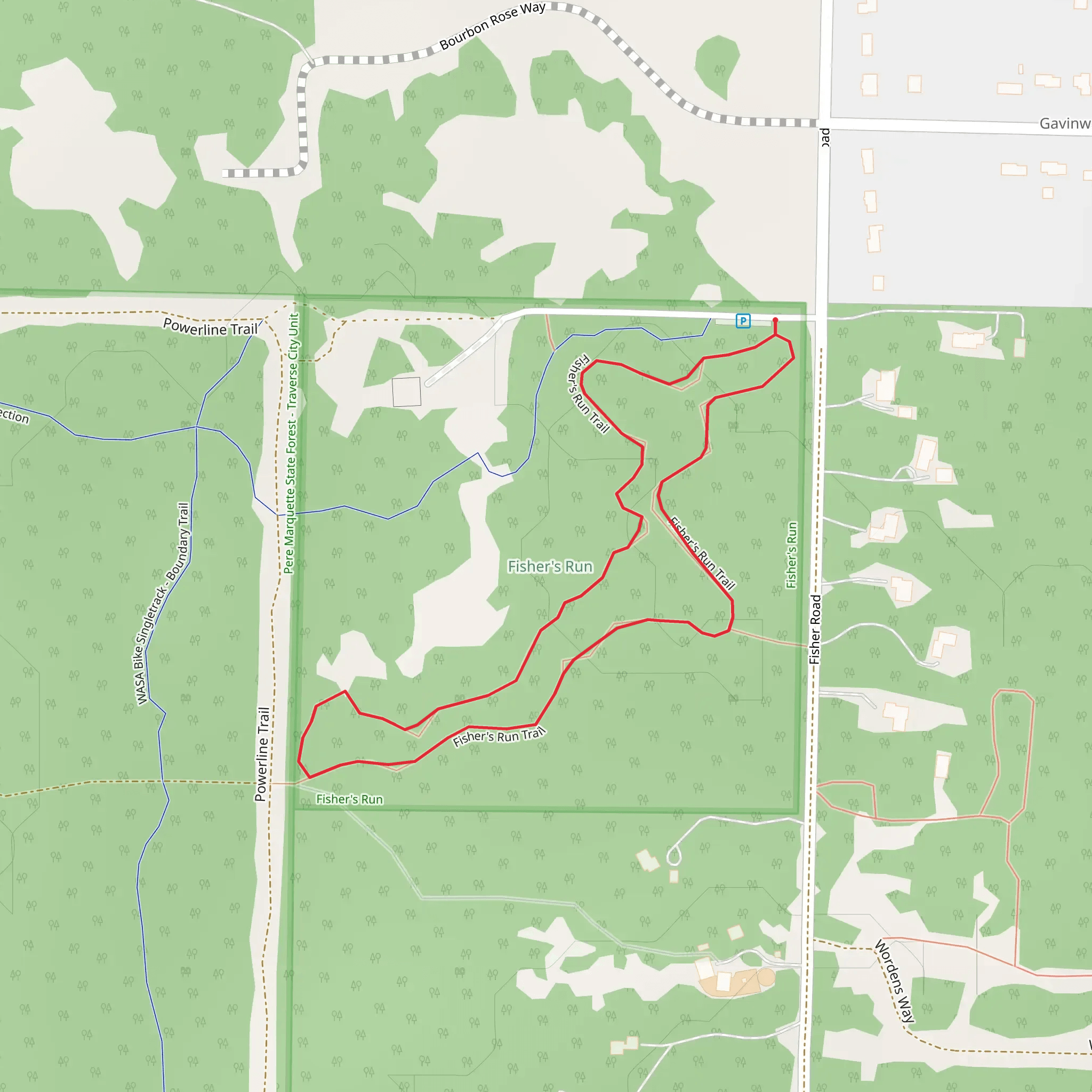 Fisher's Run Loop mobile static map