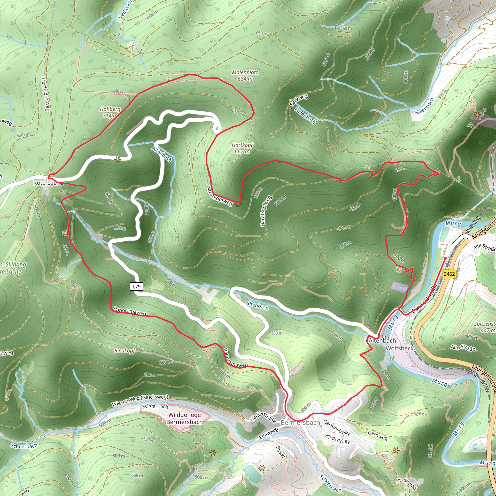 Kleines Matterhorn via Hardtkopfrundweg mobile static map