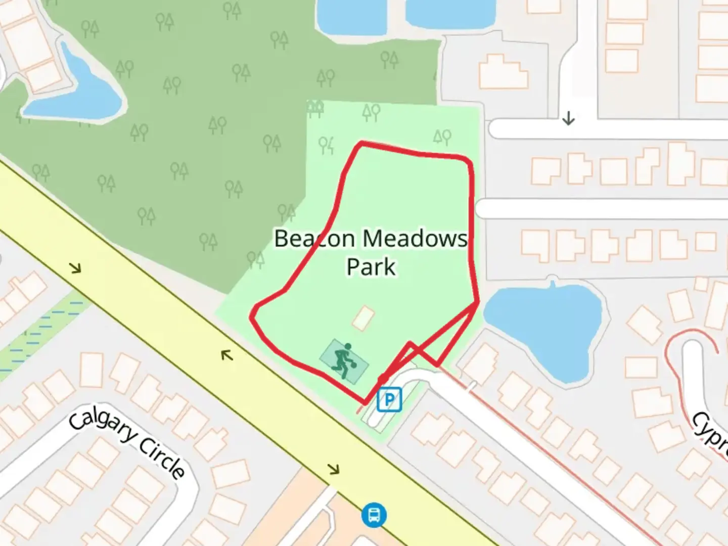 An image depicting the trail Beacon Meadows Park Loop and its surrounding area.