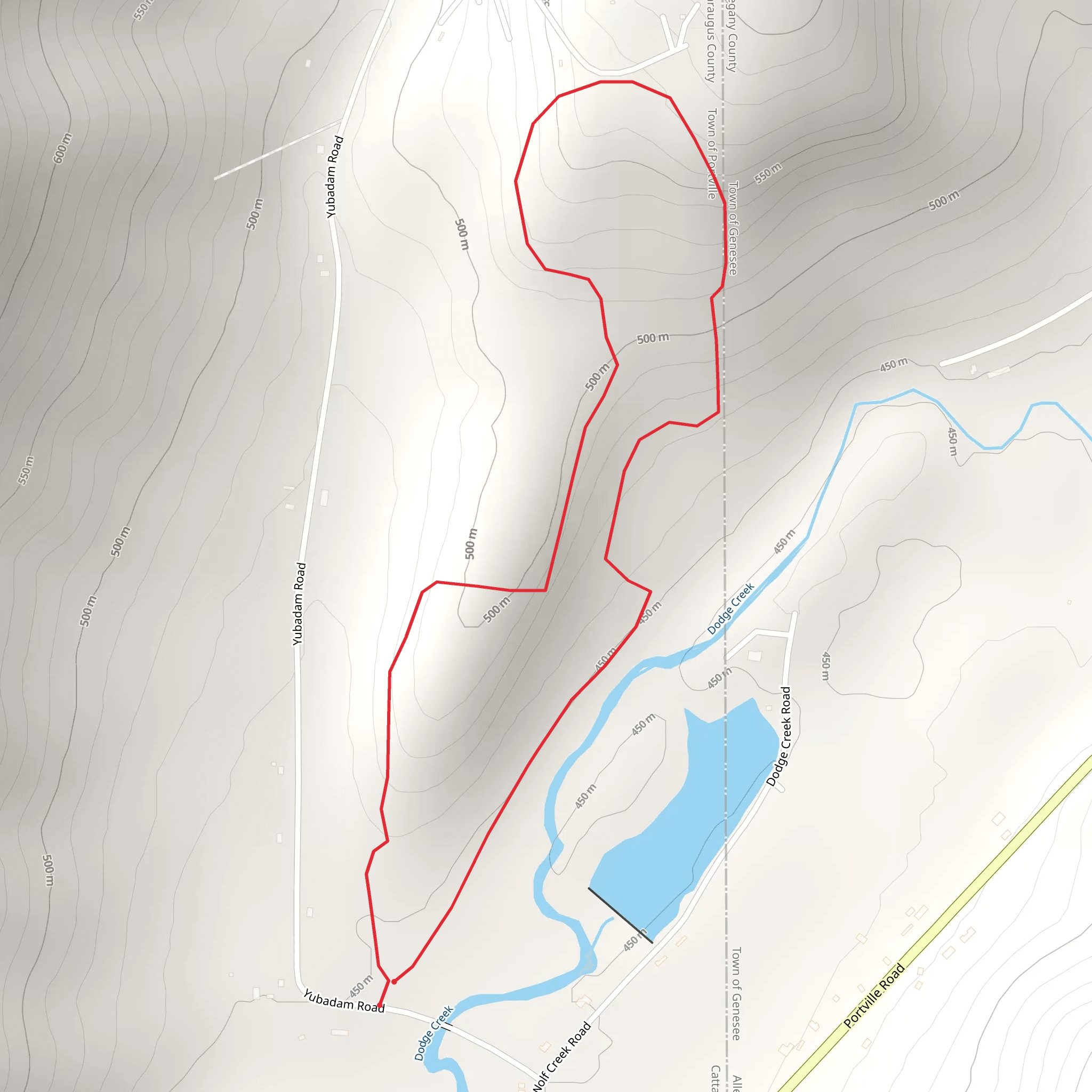 Dodge Creek Loop from Yubadam Road mobile static map
