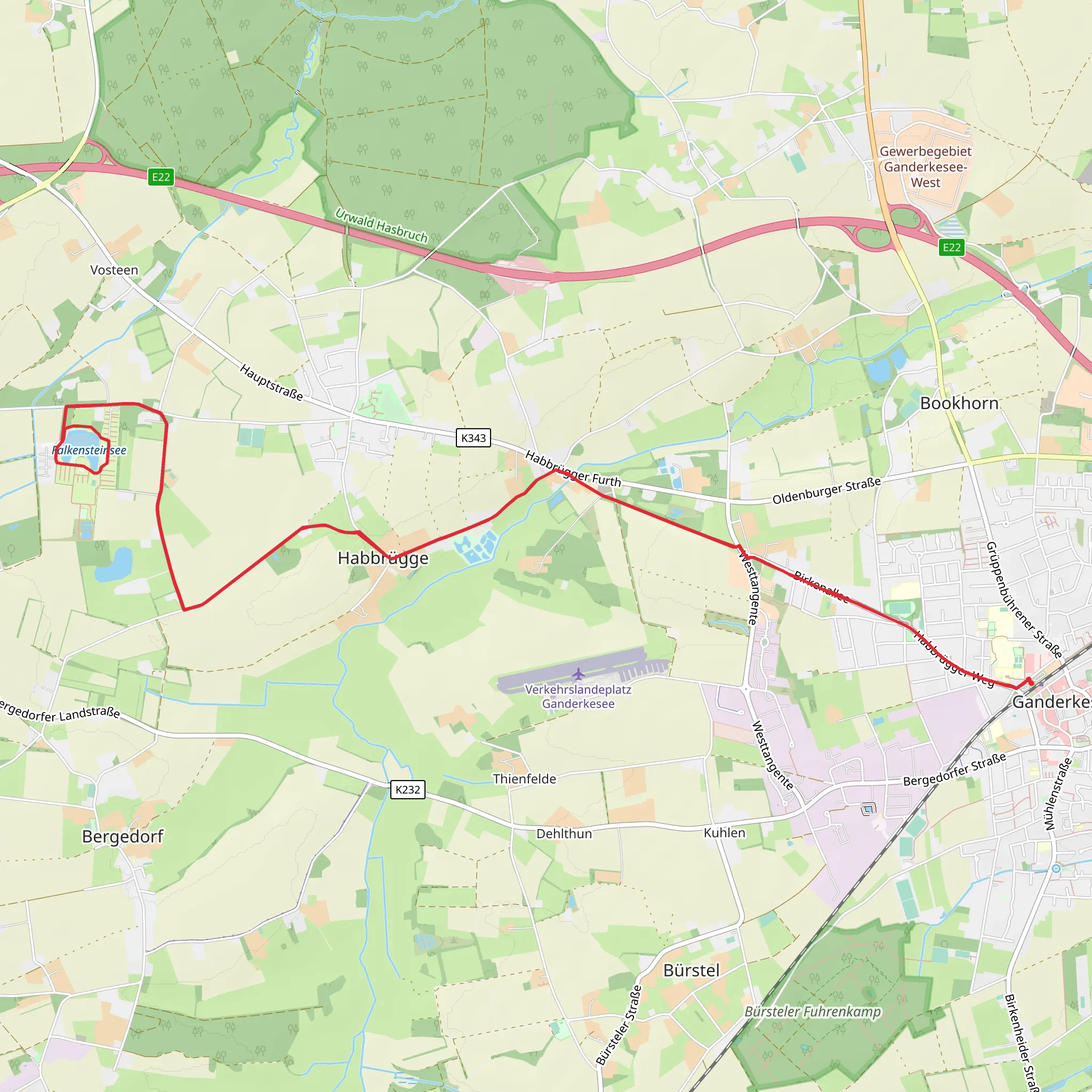 Falkensteinsee Loop from Ganderkesee mobile static map