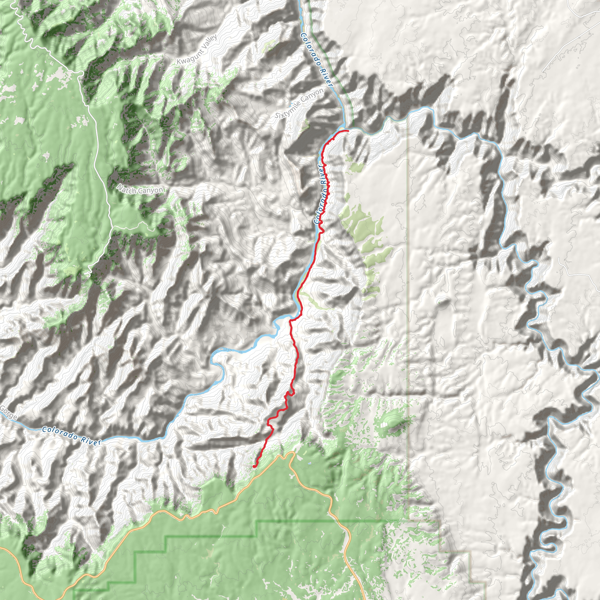 Beamer Trail via Tanner Trail mobile static map