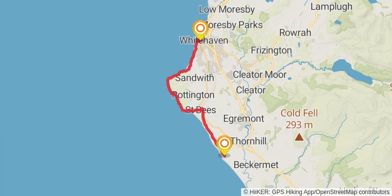 Ravenglass to Bowness-on-Solwayvia England Coast Path stage 2 Map