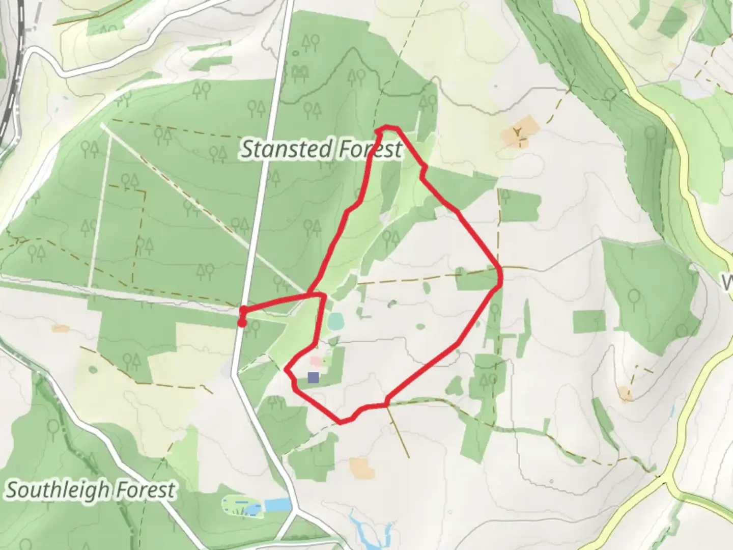 An image depicting the trail Stansted Park Short Loop and its surrounding area.