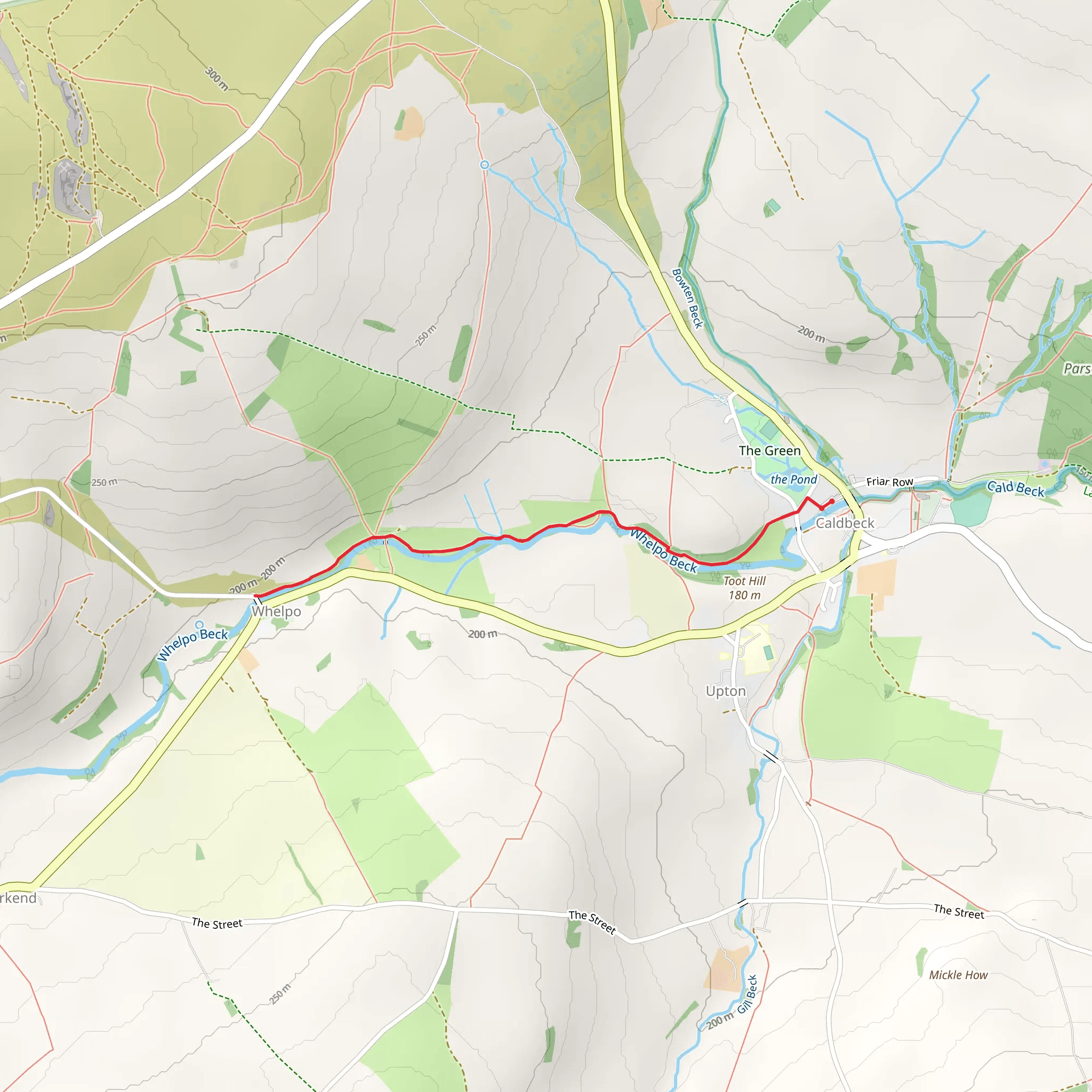 Whelpo Bridge and Beck Walk mobile static map
