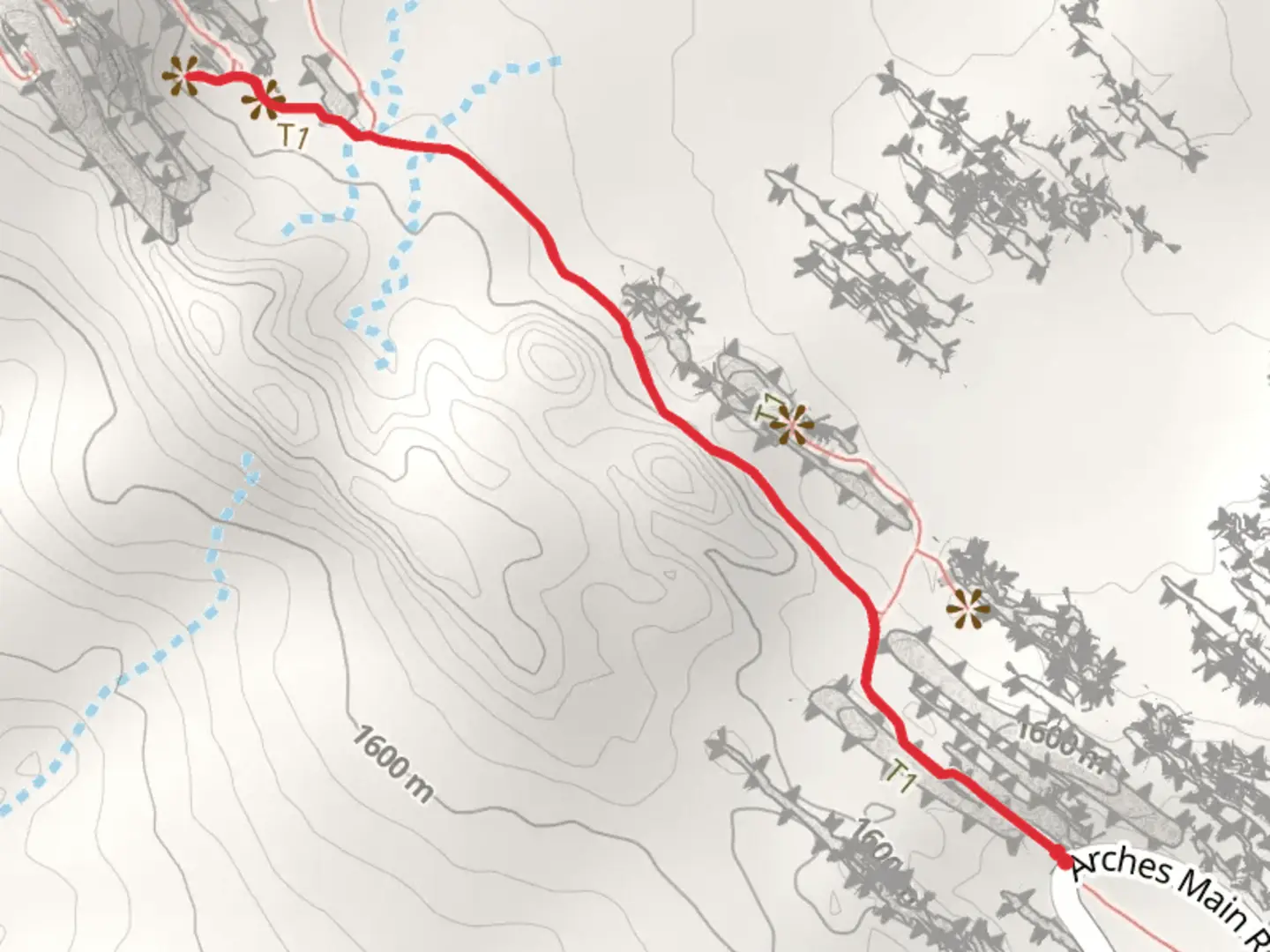 An image depicting the trail Devils Garden Trail and its surrounding area.