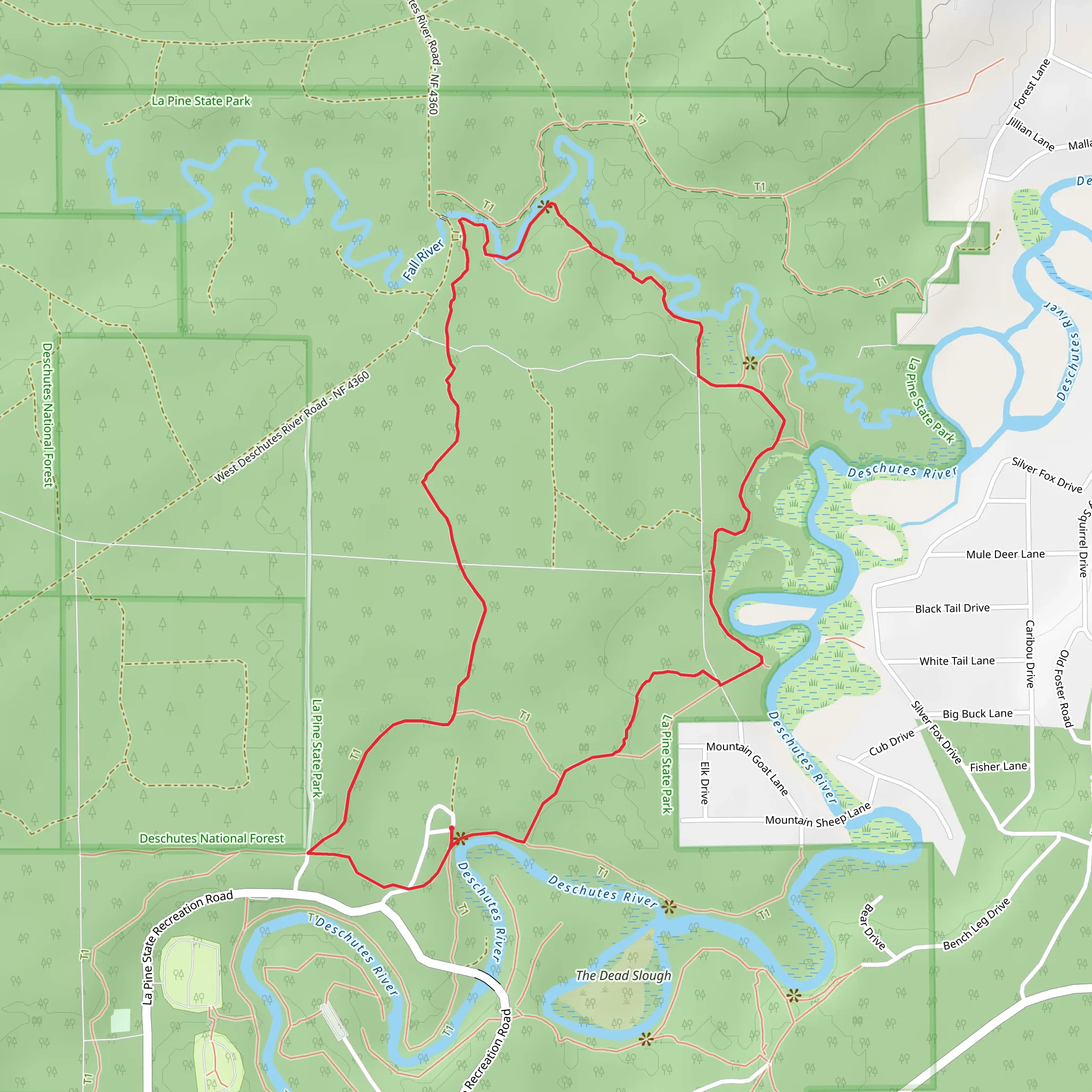 Fall River 4 Mile and Mc Gregor 1 Mile Loop mobile static map