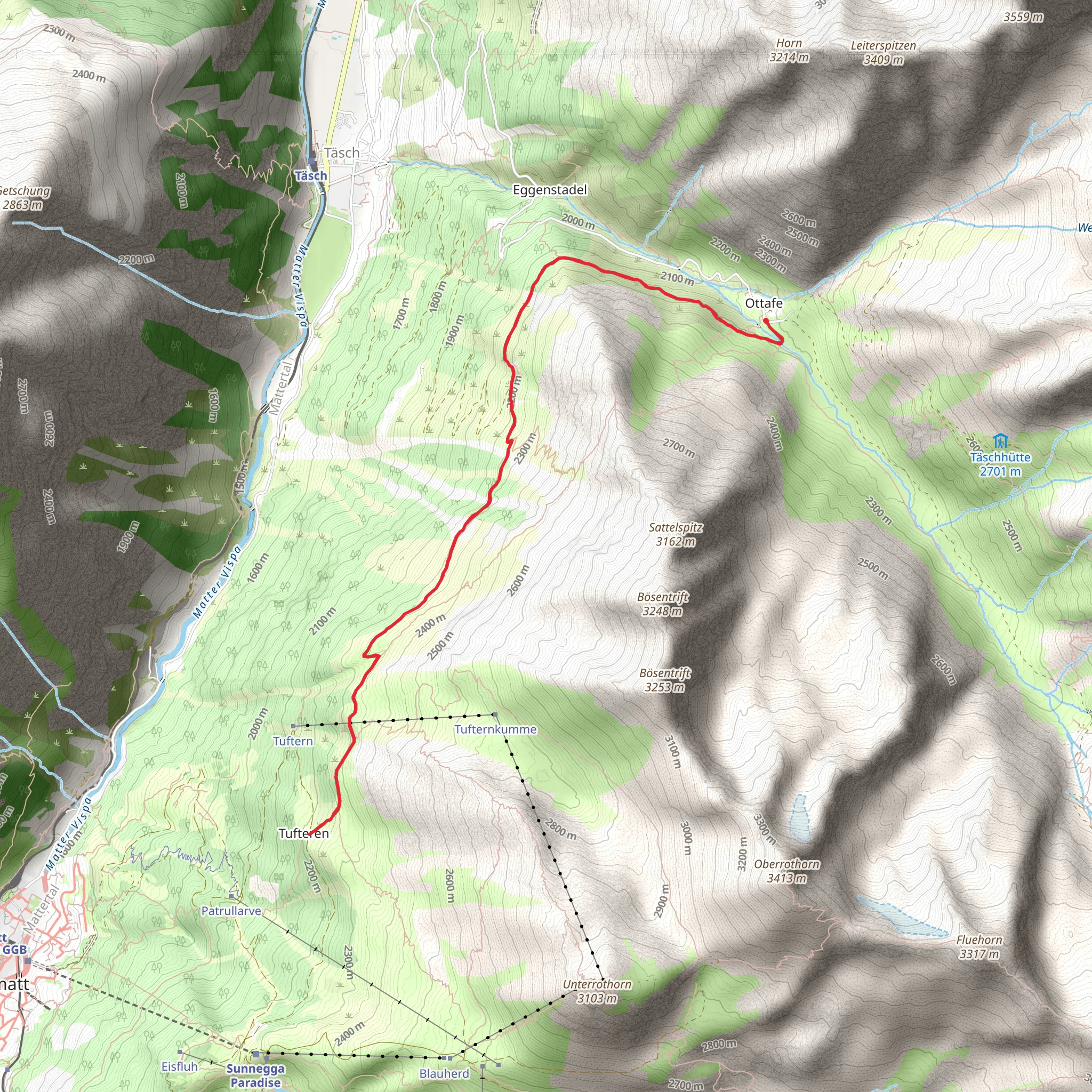 Täschalp-Tufteren - Nr 48 mobile static map
