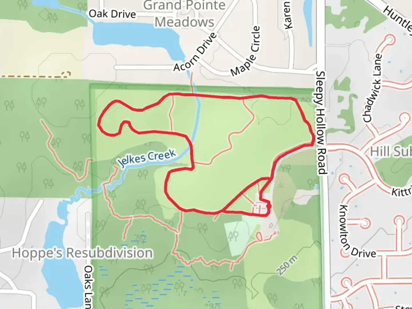An image depicting the trail Black Oak Loop Trail and its surrounding area.