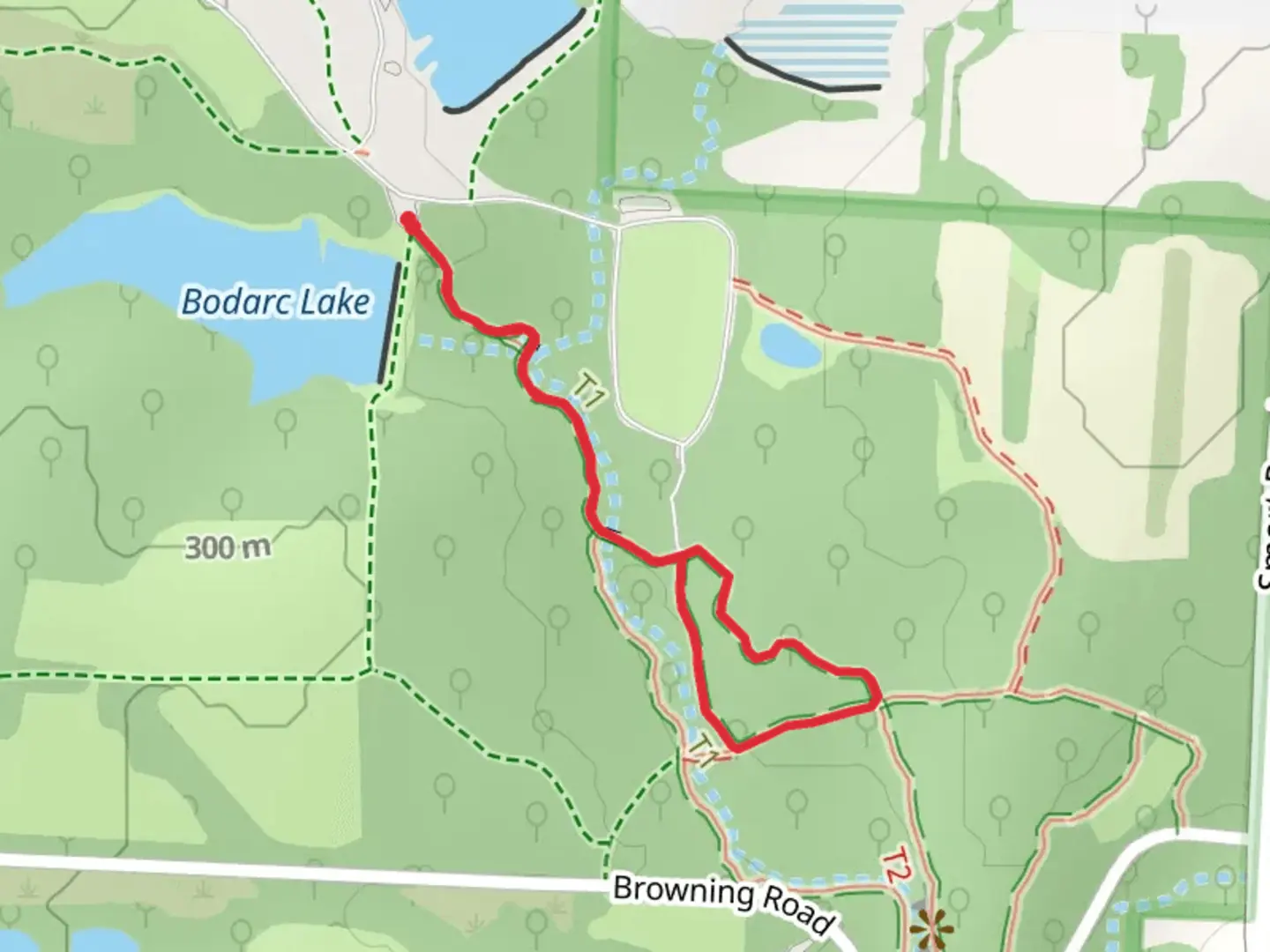 An image depicting the trail Shawnee Trace Nature Loop and its surrounding area.