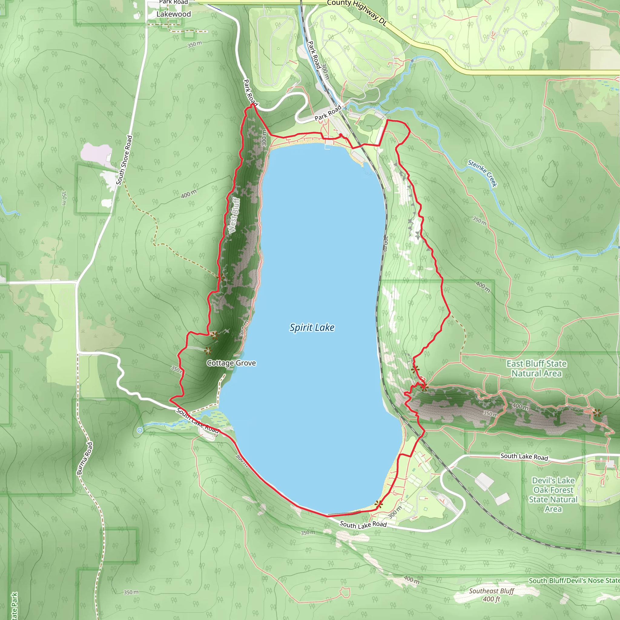 Spirit Lake Loop mobile static map