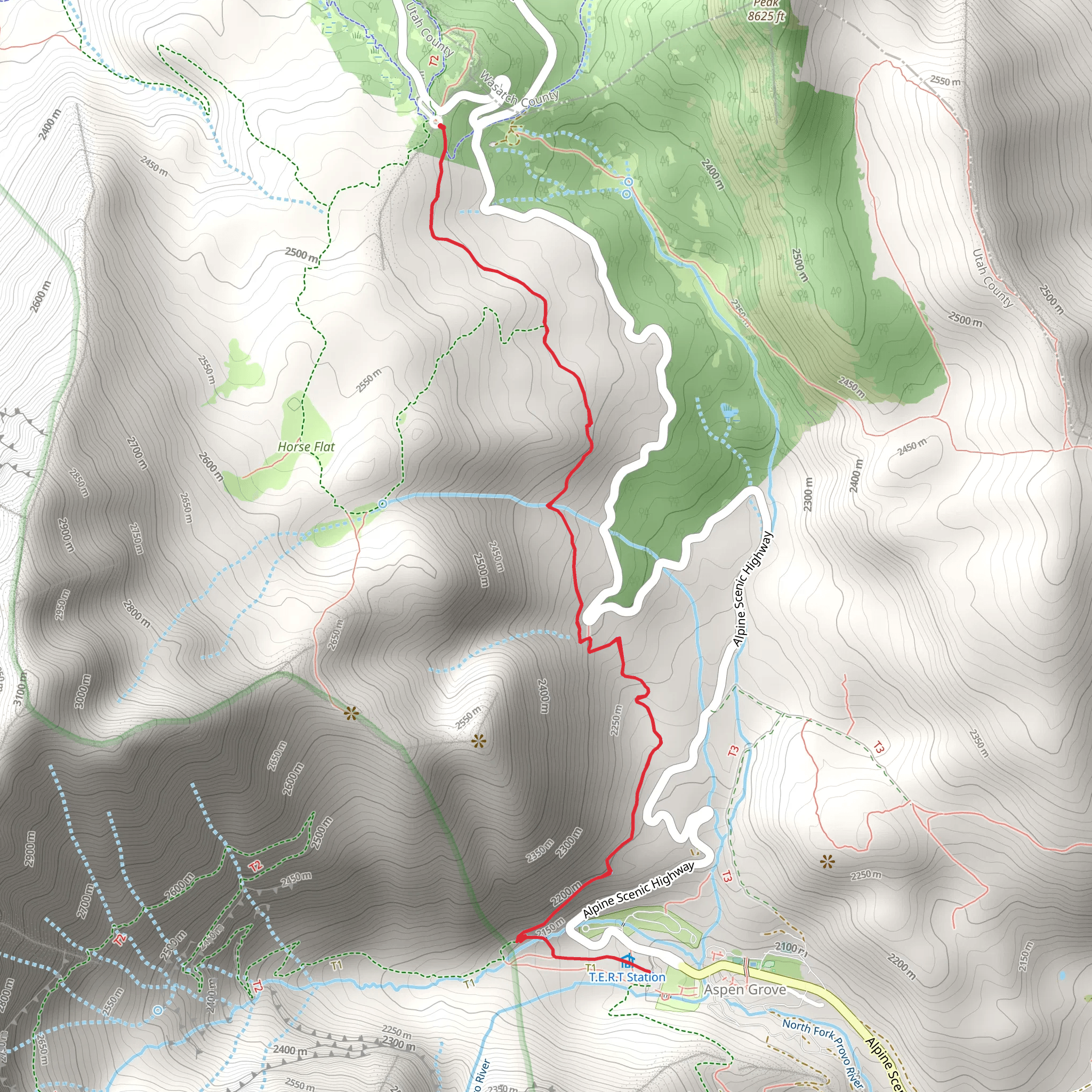Lame Horse Trail and Mount Timpanogos Trail mobile static map