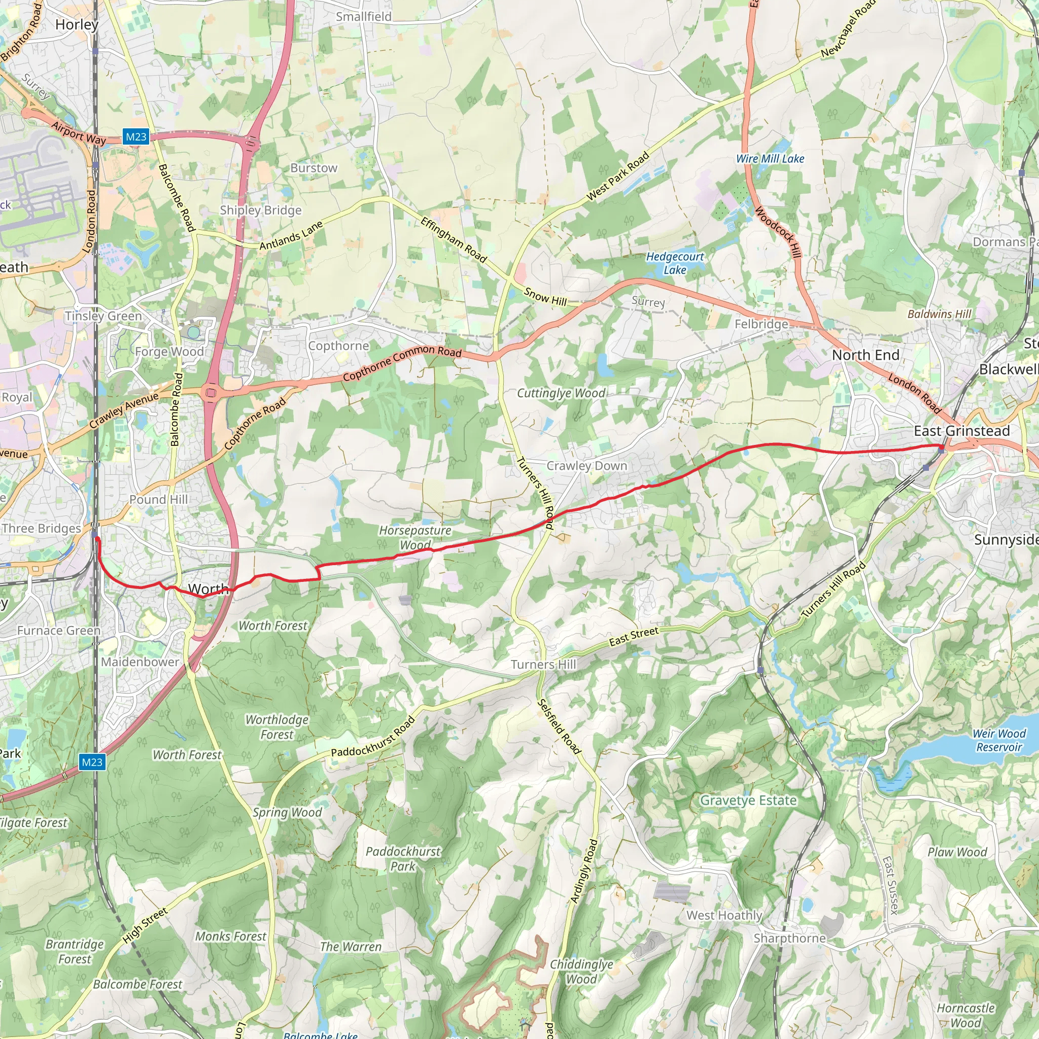 Worth Way mobile static map