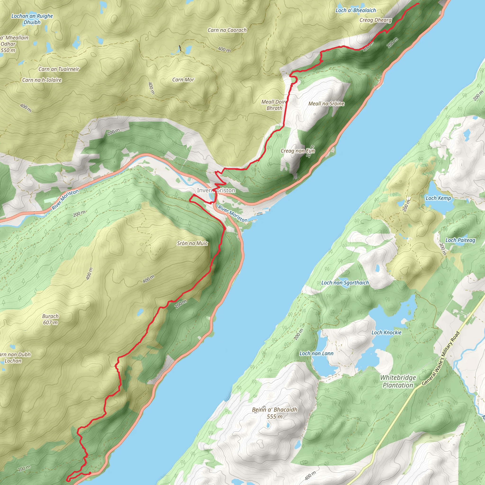 Fort Augustus to Alltsigh Walk mobile static map
