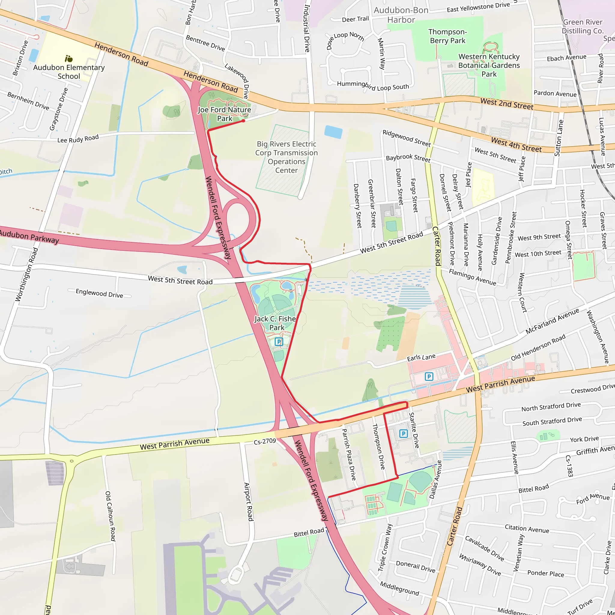 Adkisson Greenbelt Park mobile static map