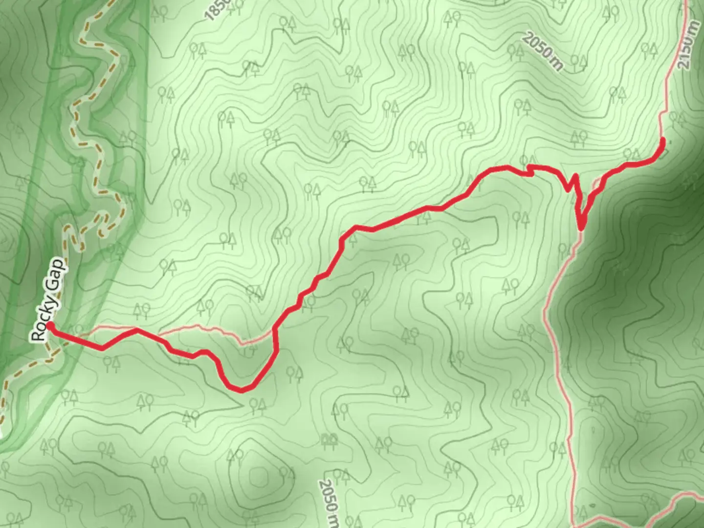 An image depicting the trail North Peak Trail and its surrounding area.