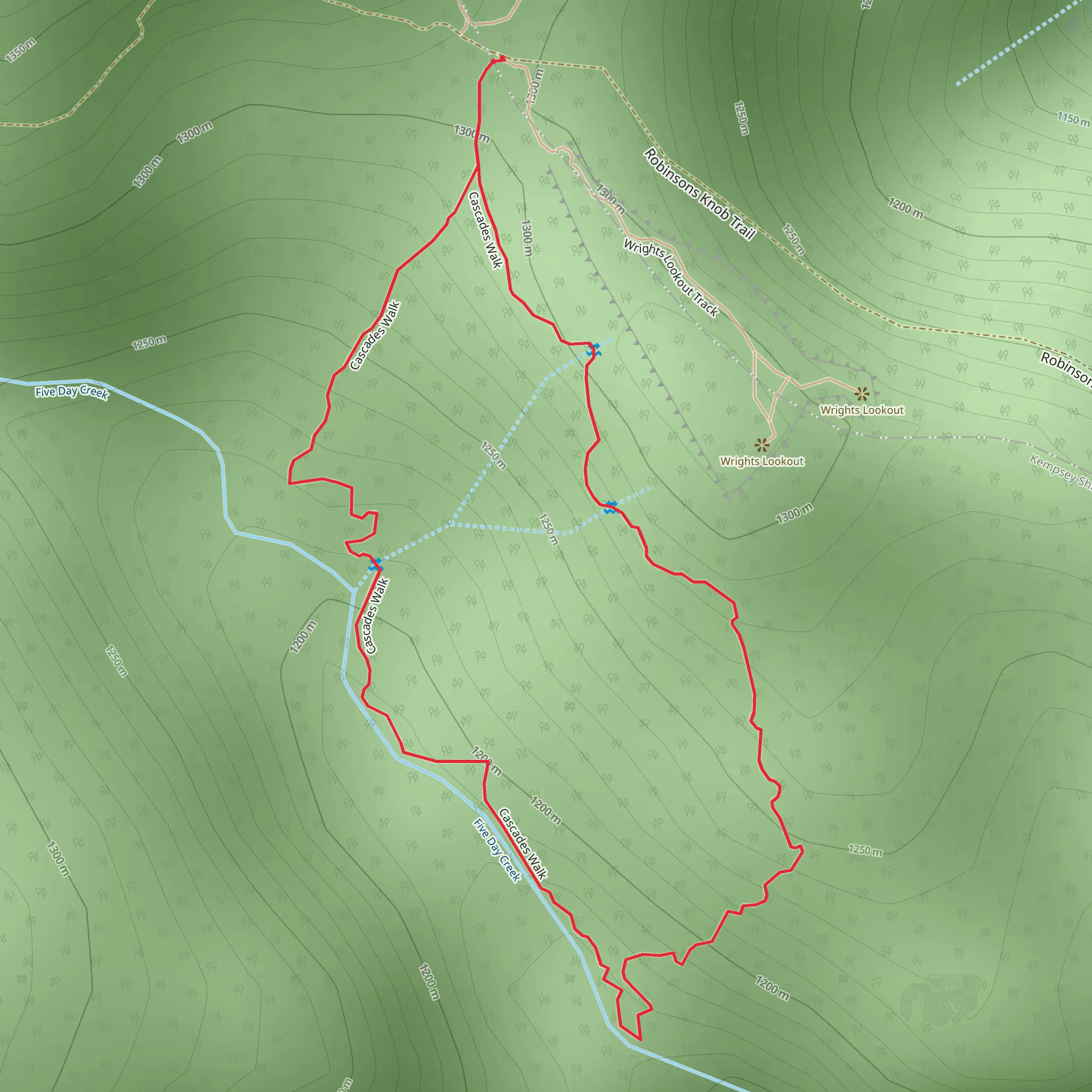 Cascades Track mobile static map