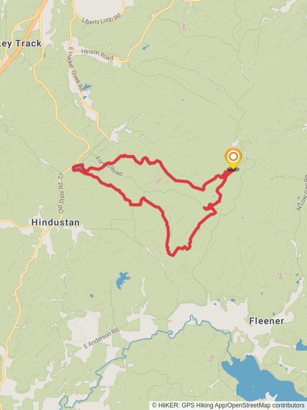 Three Lakes Loop Trail mobile static map