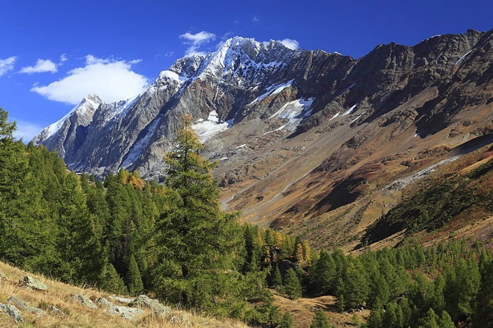 An image depicting the trail Fafleralp-Rundweg and its surrounding area.